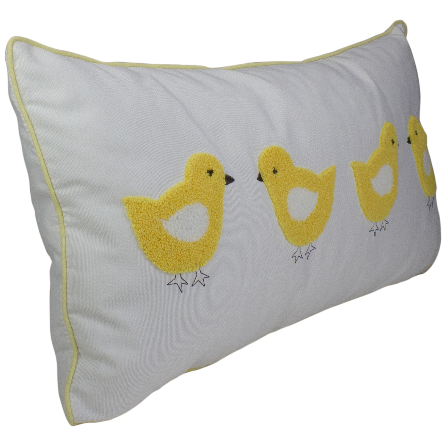 16.5" White and Yellow Easter Chicks Spring Throw Pillow