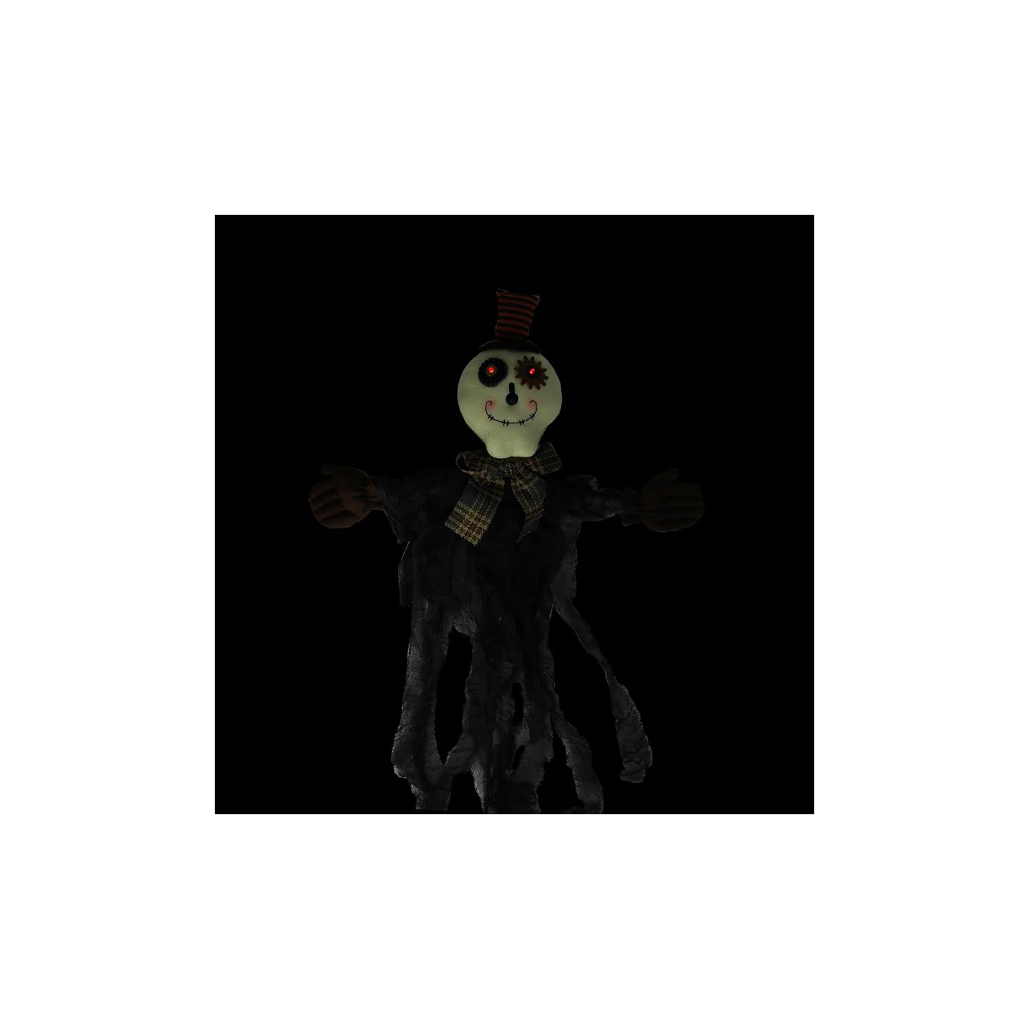 34" Black and Brown Musical Lighted Eerie Shaking Ghost Hanging Halloween Decor