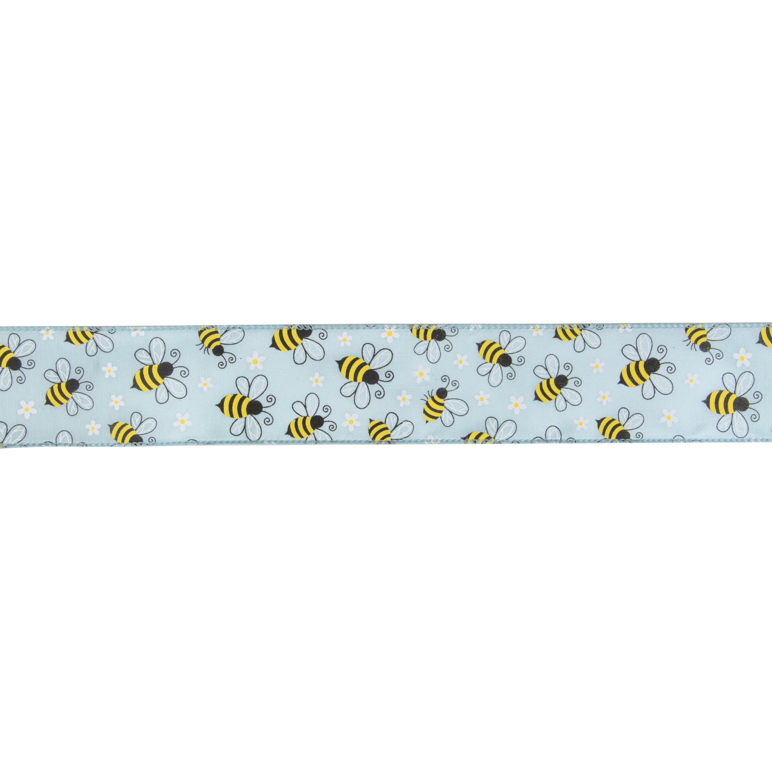 Blue Bumblebee Design Wired Spring Craft Ribbon 2.5" x 10 Yards