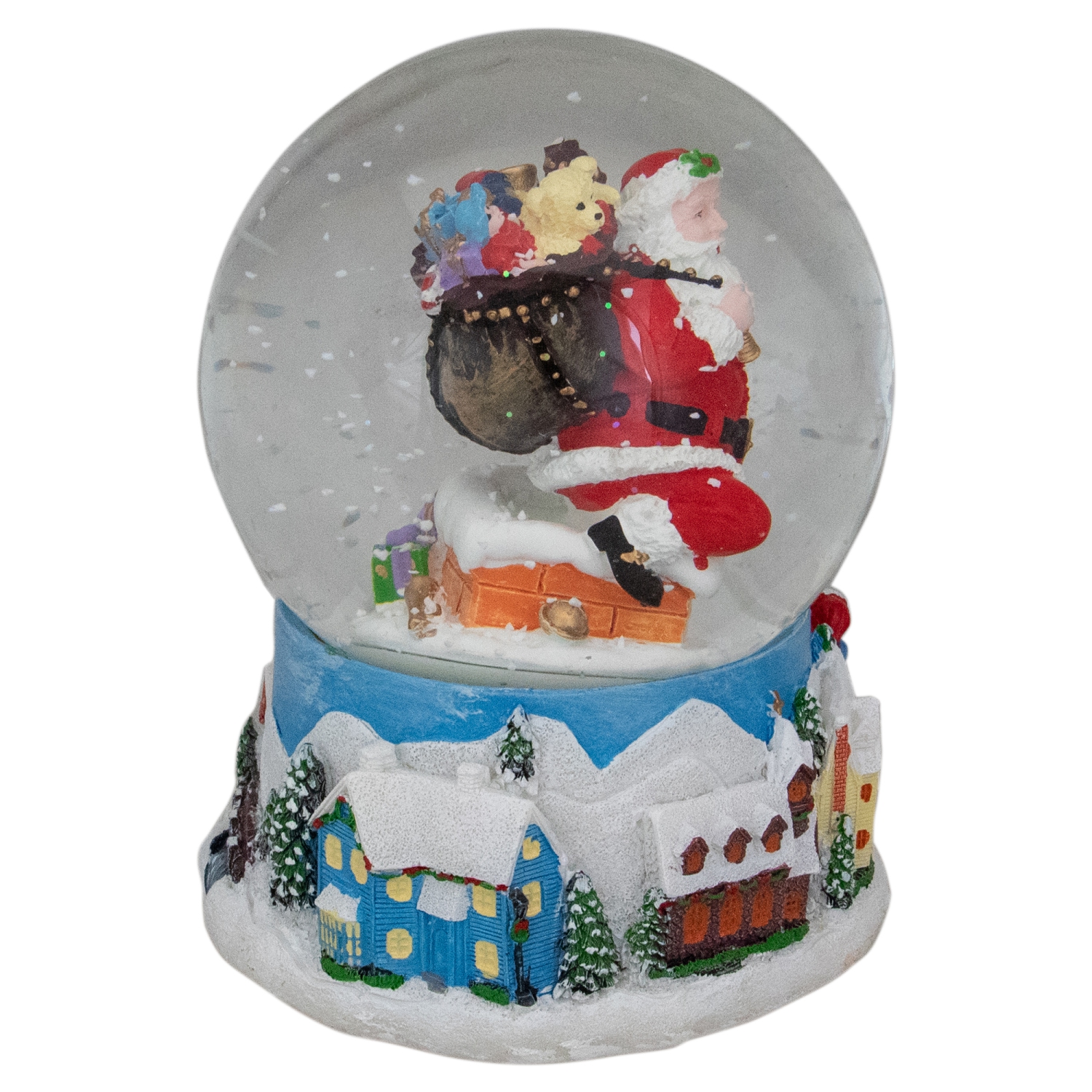 6.5" Santa Coming Down the Chimney Christmas Snow Globe