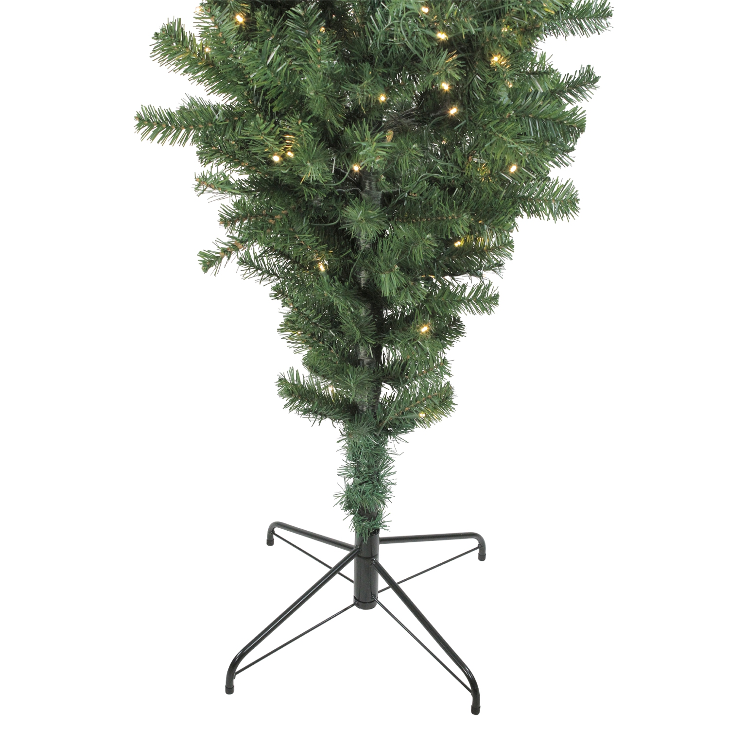 7.5' Pre-Lit Green Spruce Artificial Upside Down Christmas Tree - Warm White LED Lights