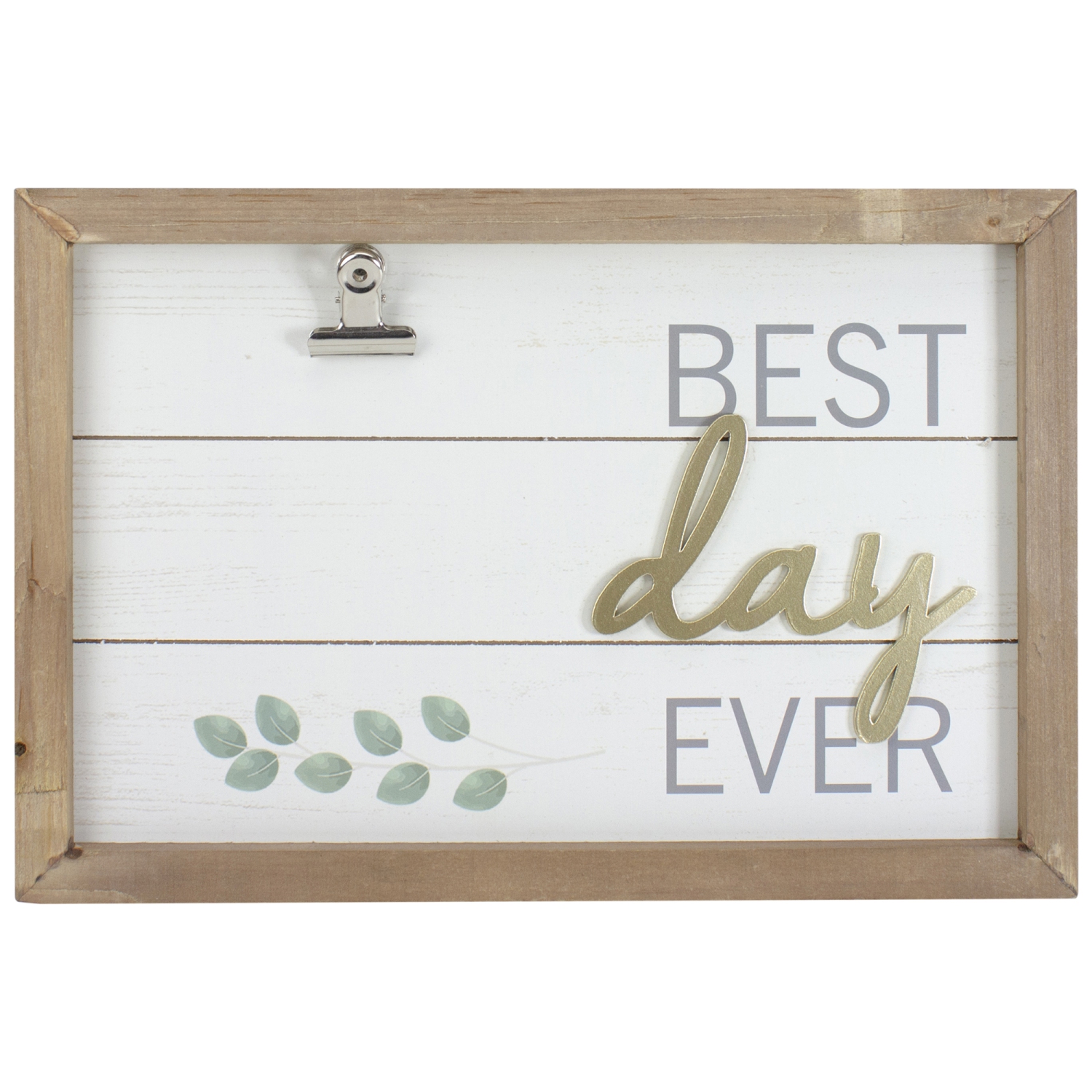 Framed "Best Day Ever" with Photo Clip Wall Art 11.75"