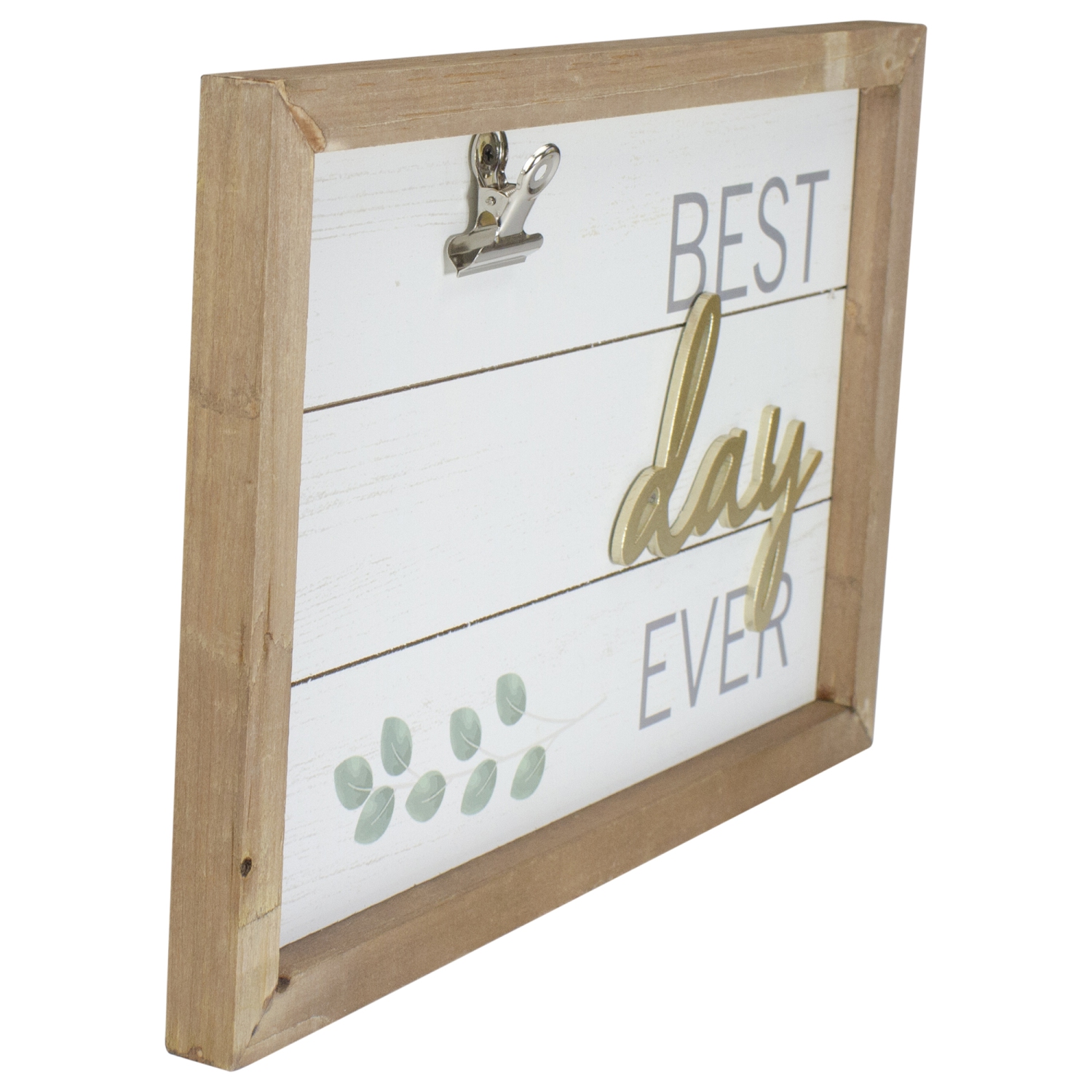Framed "Best Day Ever" with Photo Clip Wall Art 11.75"