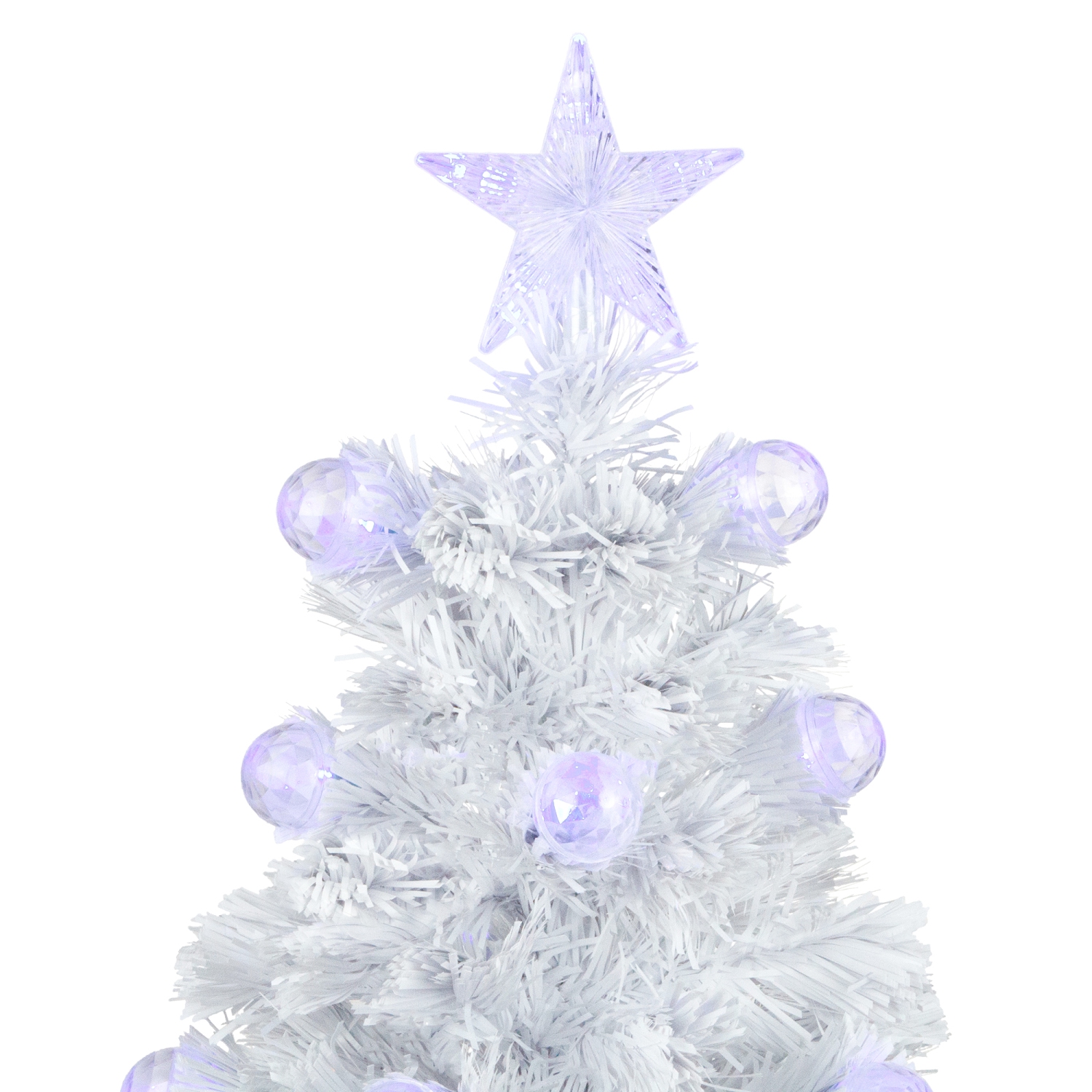 3' Pre-Lit White Fiber Optic Artificial Christmas Tree, White Lights