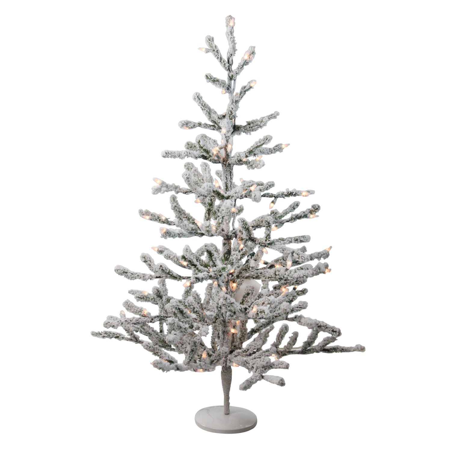 3' Pre-Lit Flocked Alpine Twig Artificial Christmas Tree - Warm White Lights