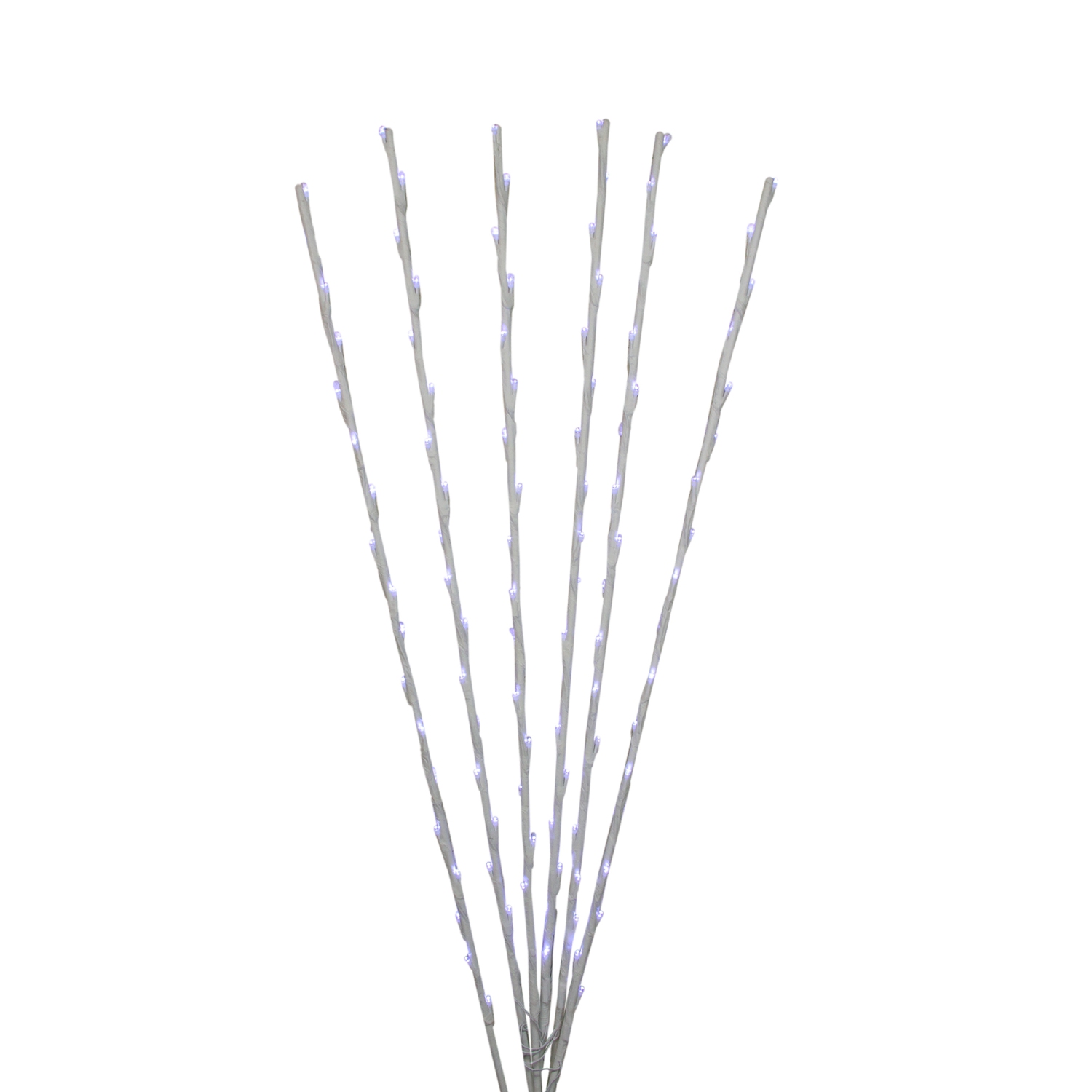 Set of 6 Branch Spray Driveway Pathway Markers - 8 ft, Pure White LED Lights