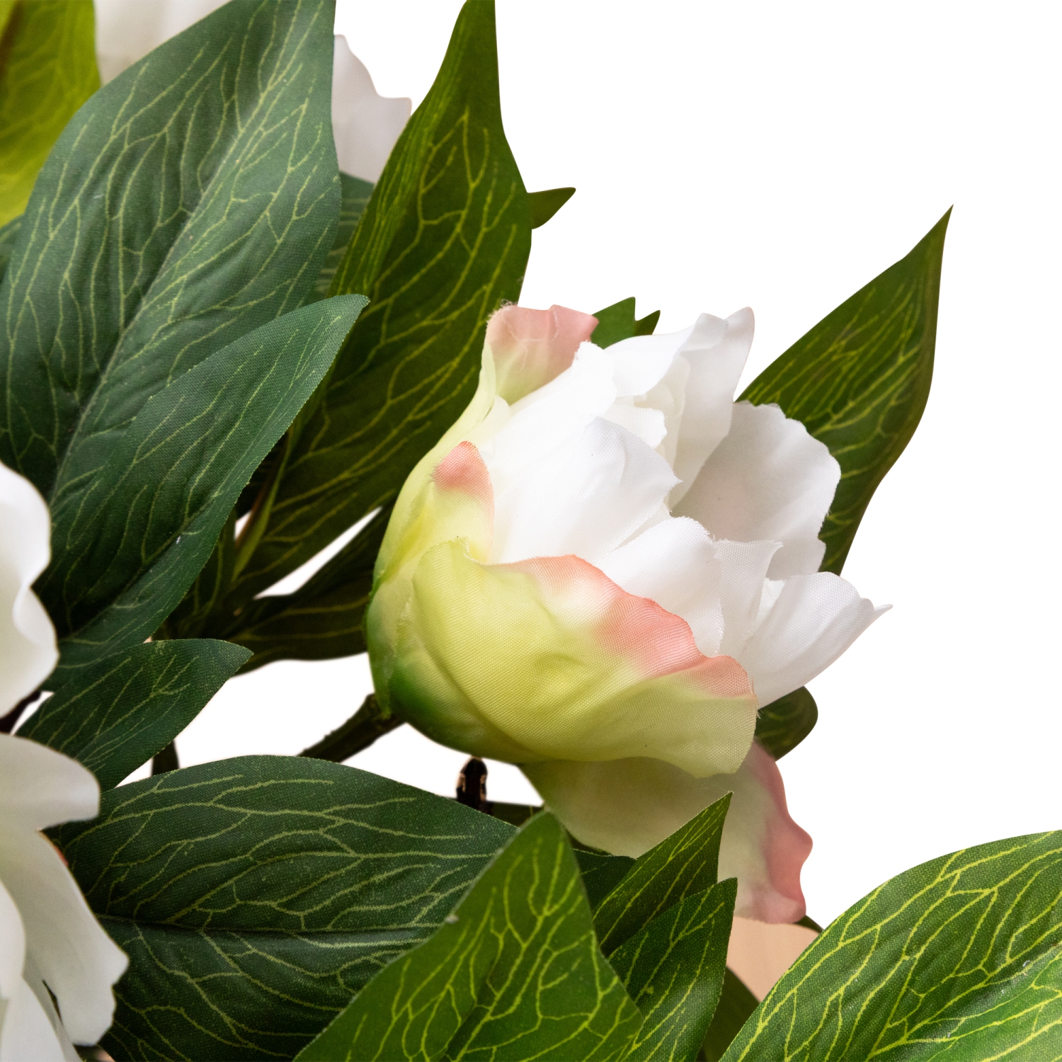 31" White and Green Blooming Peony Flower Artificial Plant