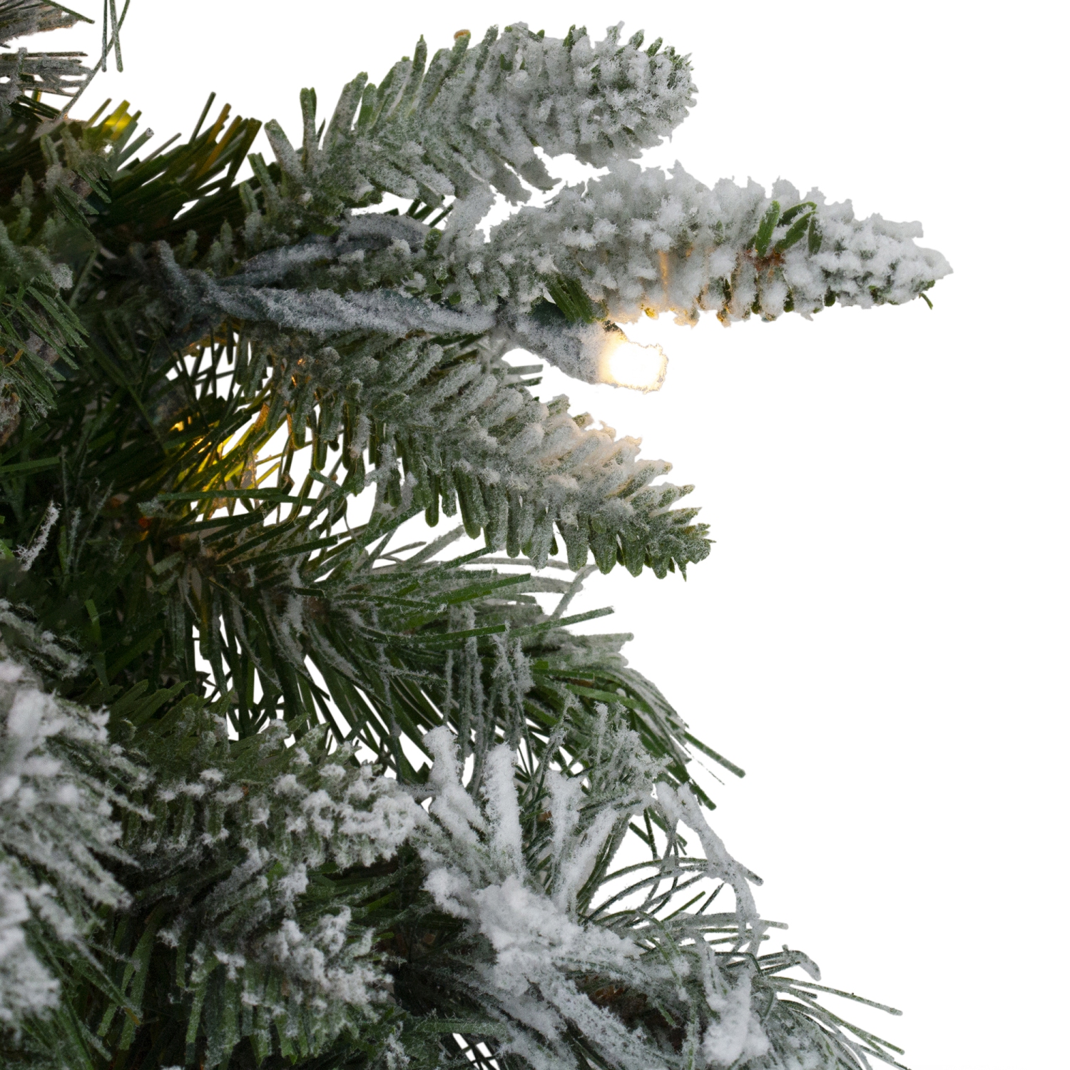 9' x 14" Pre-Lit Flocked Mixed Rosemary Emerald Pine Artificial Christmas Garland - Clear LED Lights