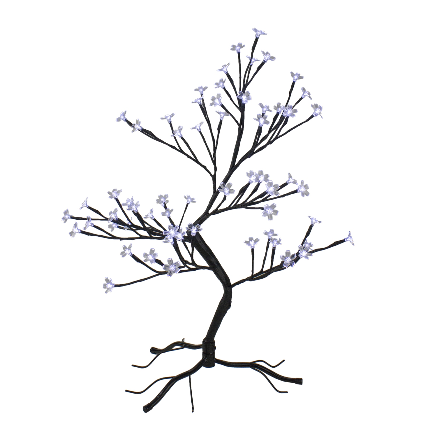 25" Pre-Lit Japanese Sakura Blossom Flower Artificial Tree - Pure White LED Lights