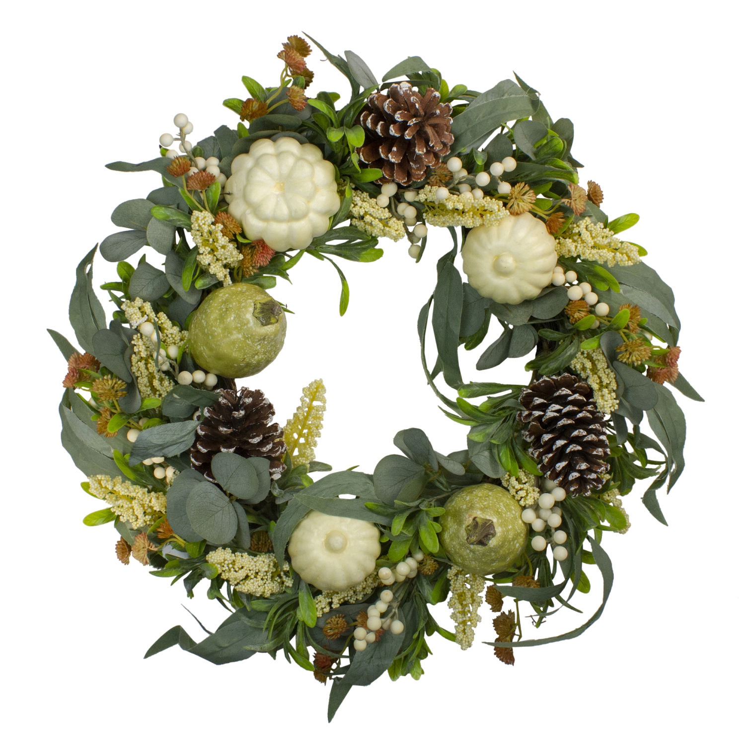Gourds and Foliage Artificial Thanksgiving Wreath - 24-Inch, Unlit