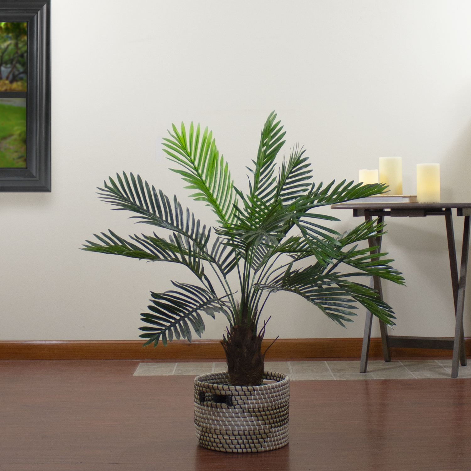 Plante miniature artificielle en pot de 35 po avec palmier vert