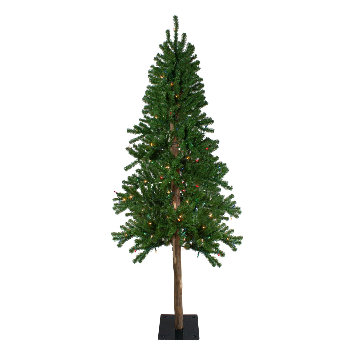 7' Pre-Lit Alpine Artificial Christmas Tree - Multi Lights