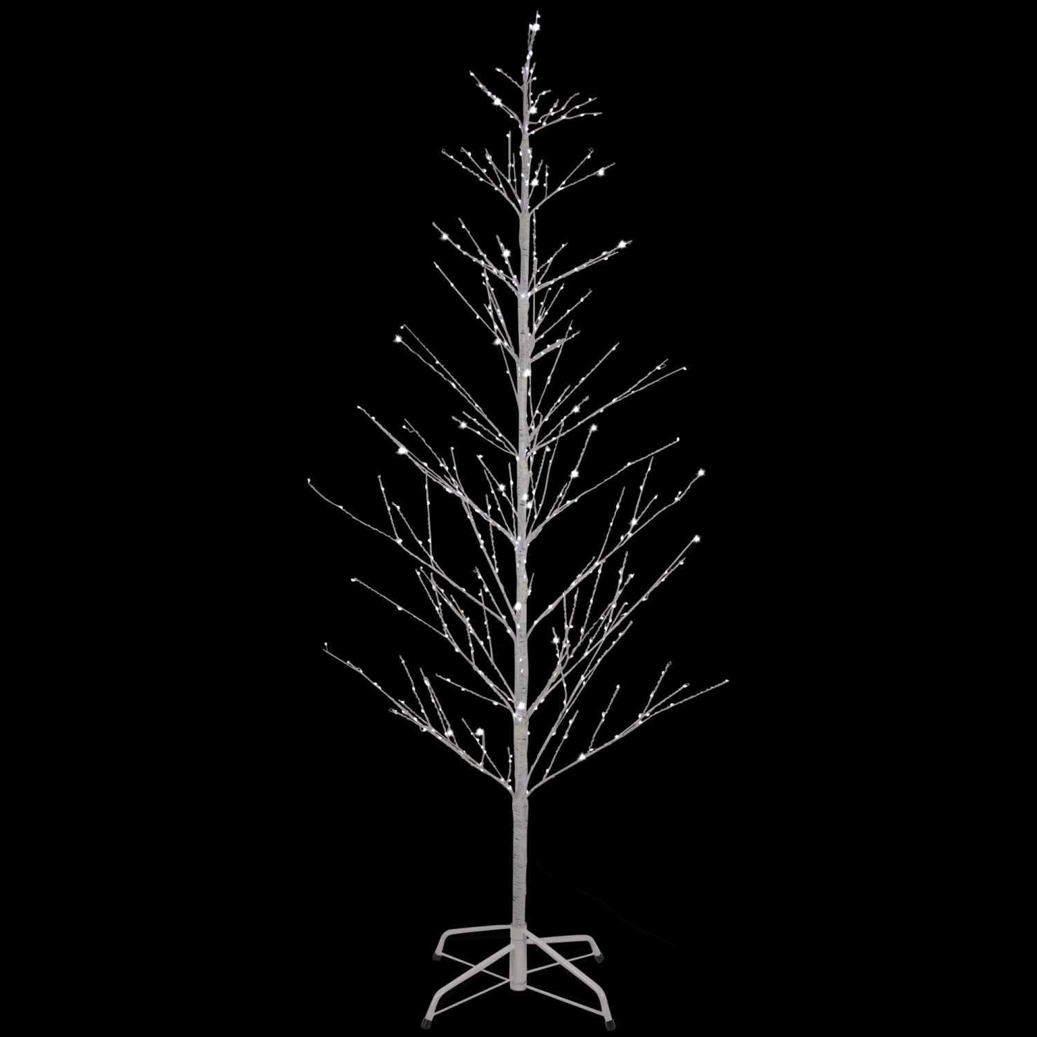 Arbre à brindilles de Noël à DEL en bouleau blanc lumineux de 6 pi – lumières blanc pur