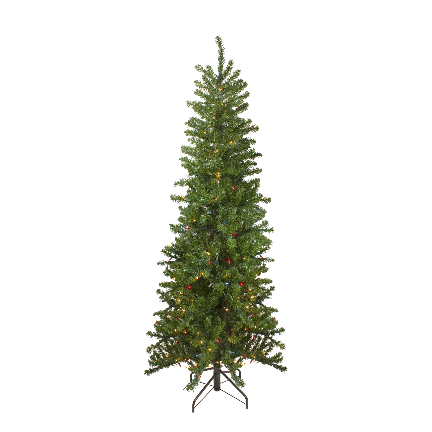 6.5' Pre-Lit Canadian Pine Artificial Pencil Christmas Tree - Multi Lights