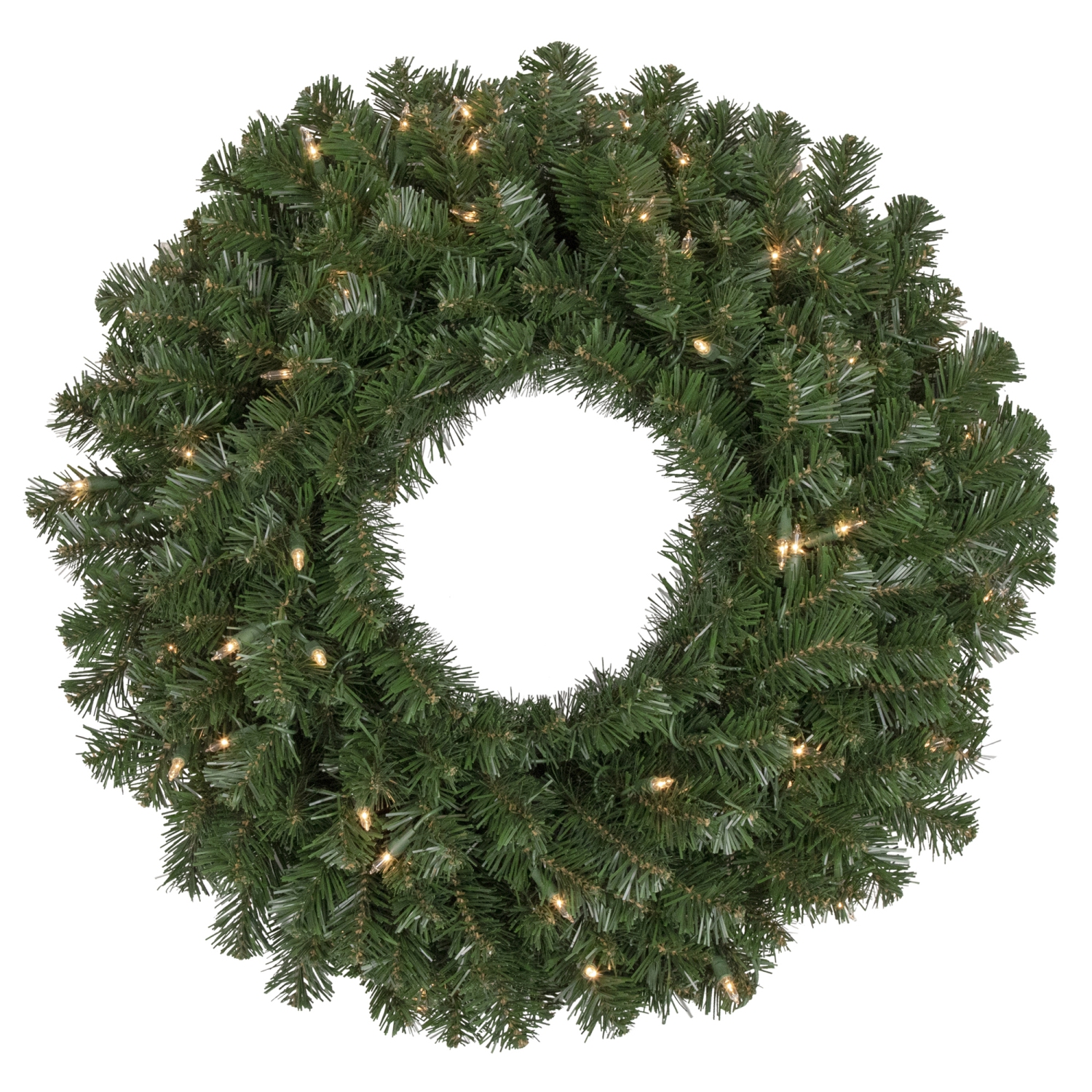 24" Pre-Lit Deluxe Windsor Pine Artificial Christmas Wreath - Clear Lights