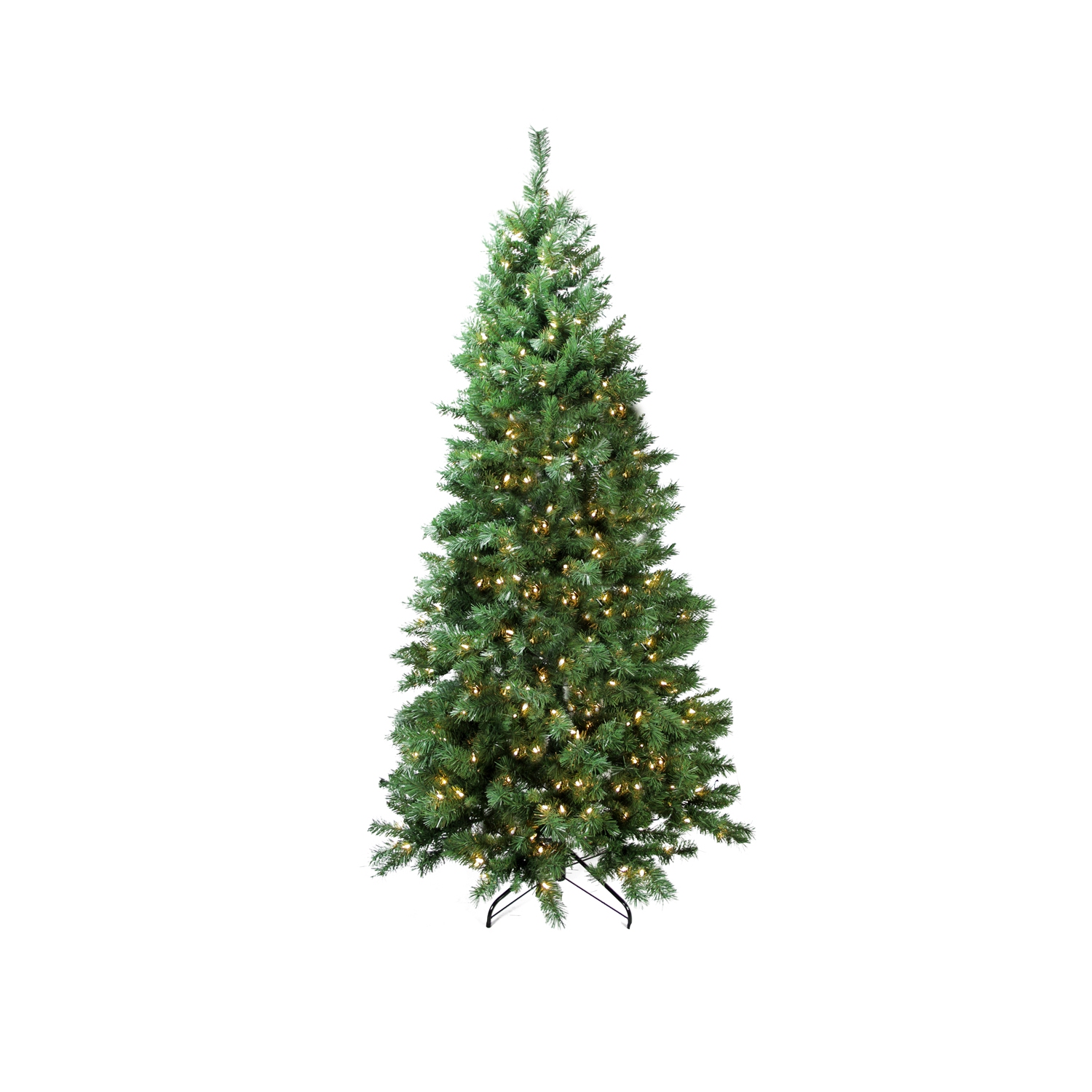 7' Pre-Lit Slim Glacier Pine Artificial Christmas Tree - Multicolor LED Lights