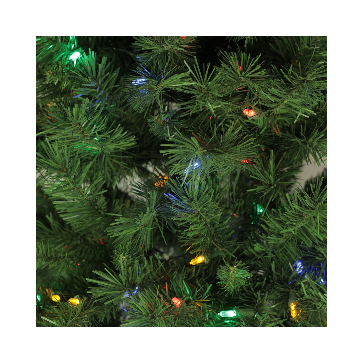 7' Pre-Lit Slim Glacier Pine Artificial Christmas Tree - Multicolor LED Lights