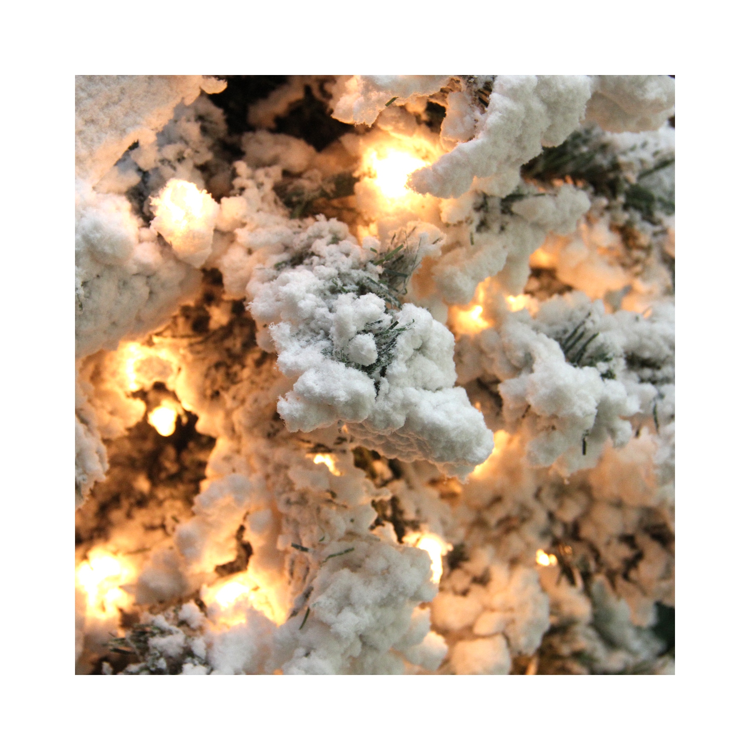 6.5' Pre-Lit Flocked Pine Medium Artificial Christmas Tree - Clear Lights