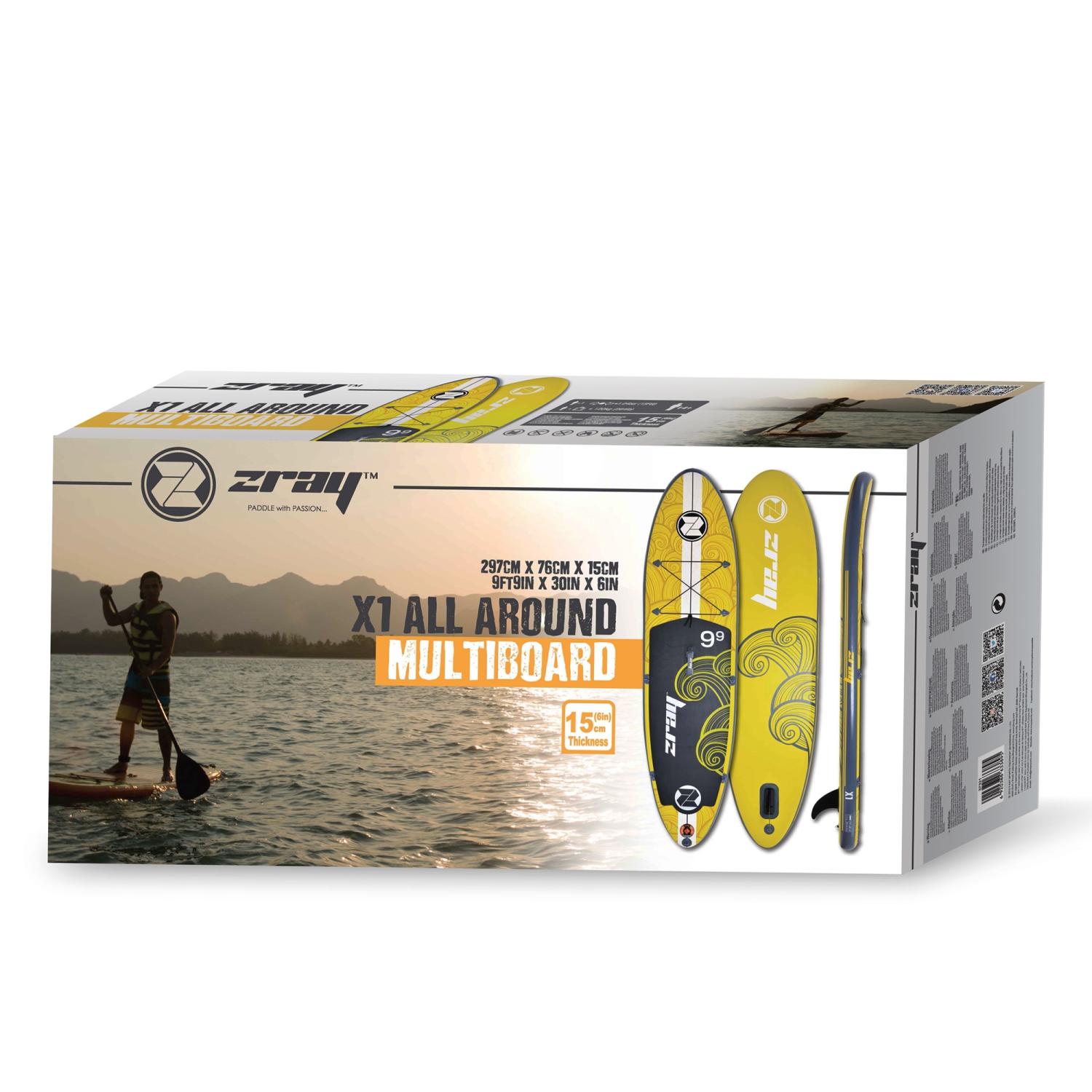 9.75' Inflatable Zray X1 All Around Multiboard Stand-Up Paddle Board