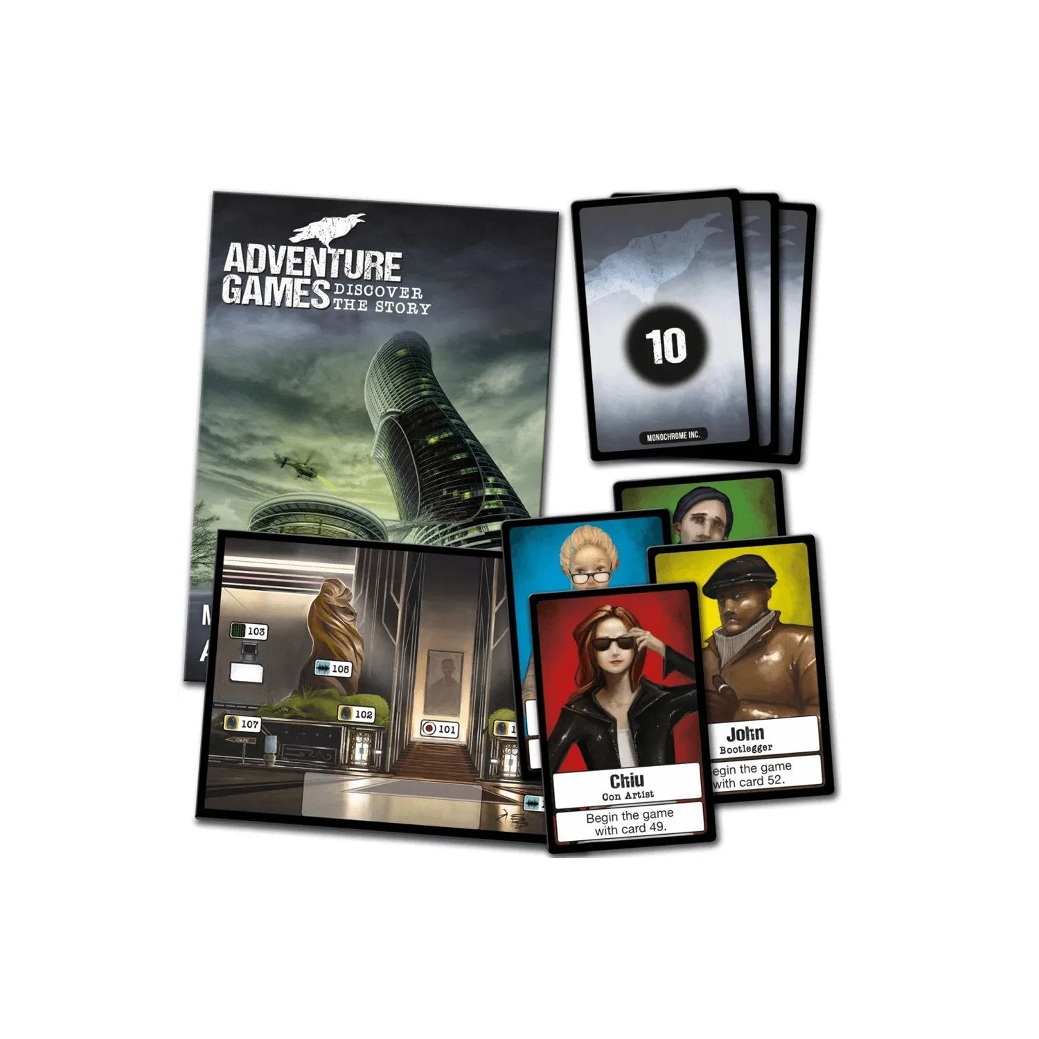 Adventure Games: Monochrome Inc. 1-4 players, ages 16+, 75 minutes
