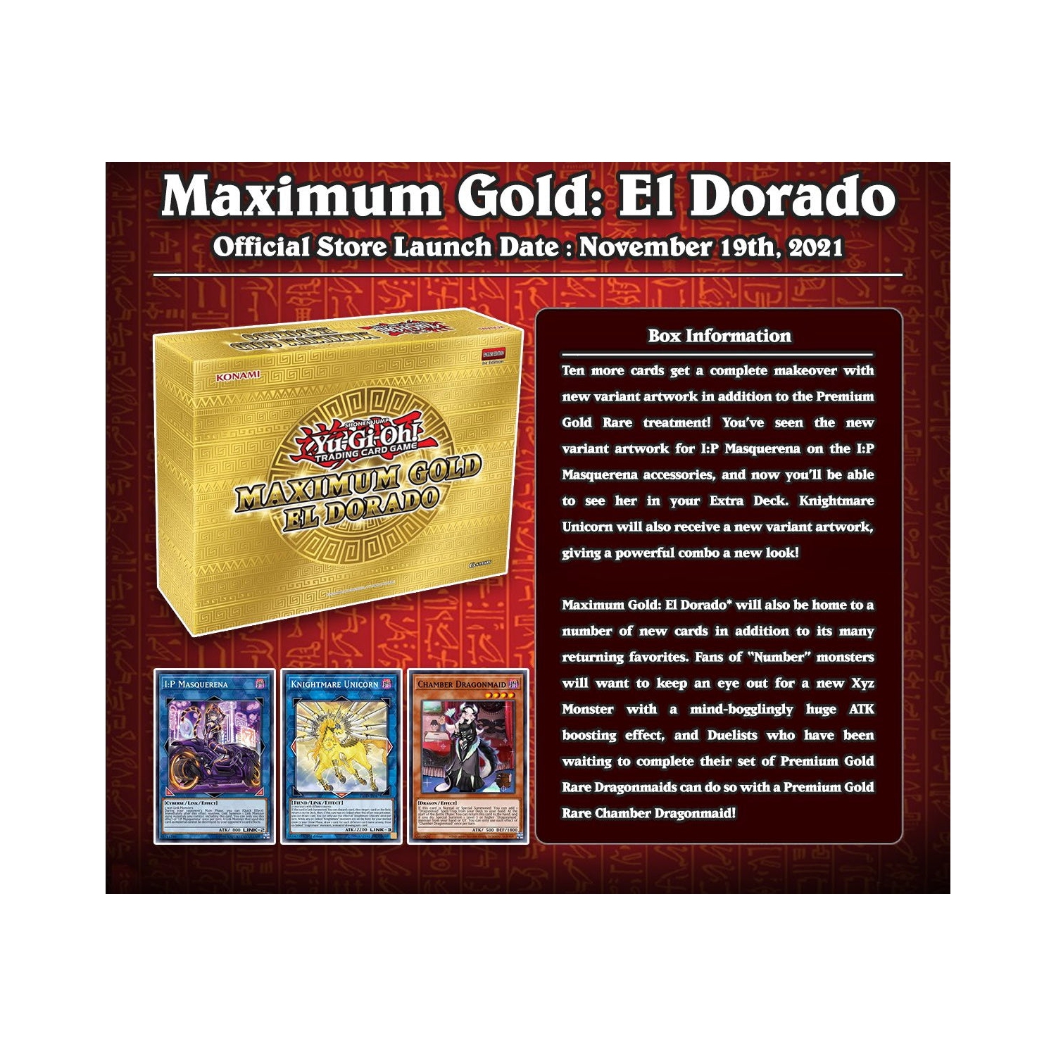 YuGiOh! Jeu de cartes à collectionner&nbsp;: Maximum Gold El Dorado 4 paquets, 7 cartes par paquet