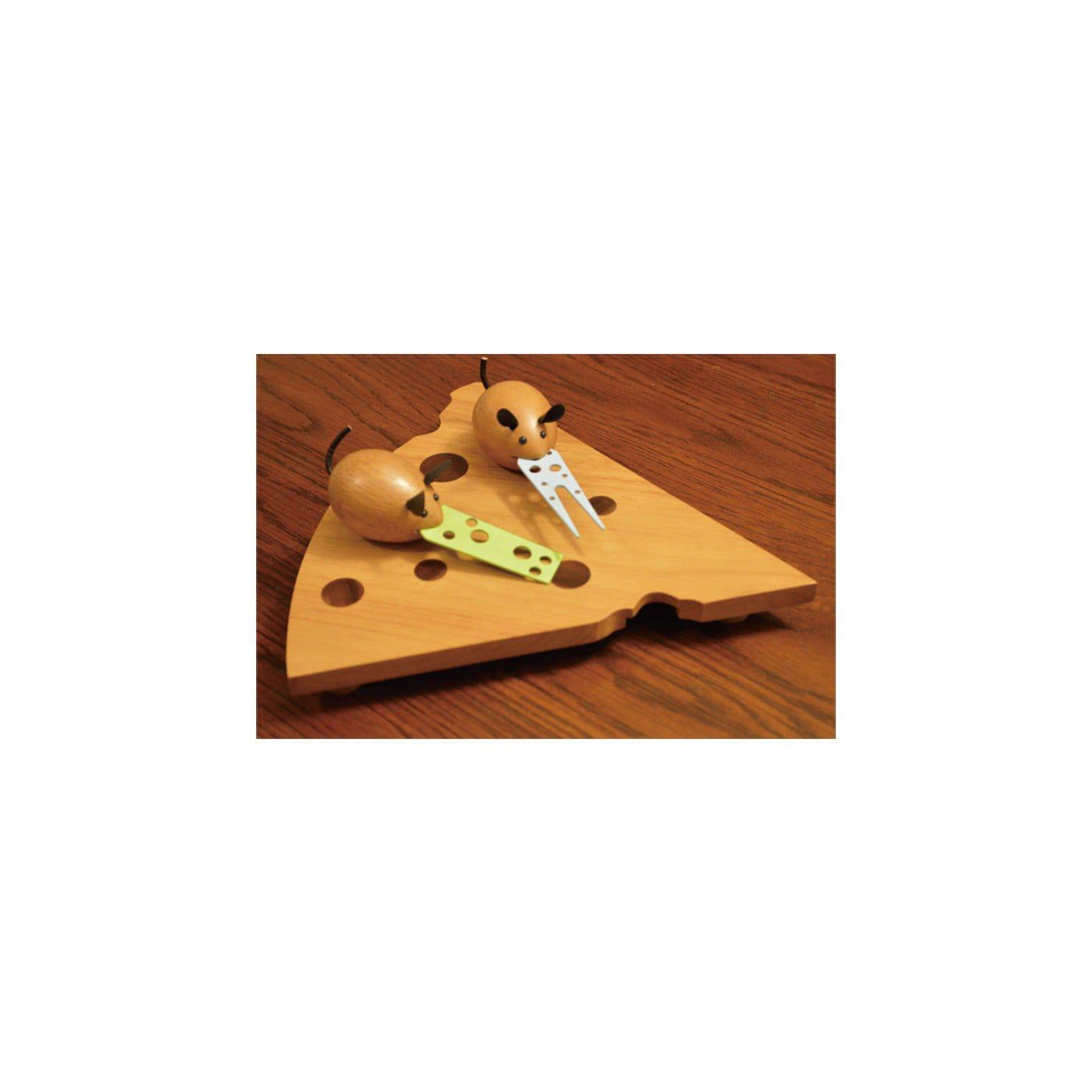 CHEESE BOARD SET WITH 2 MOUSE HANDLE CHEESE TOOLS