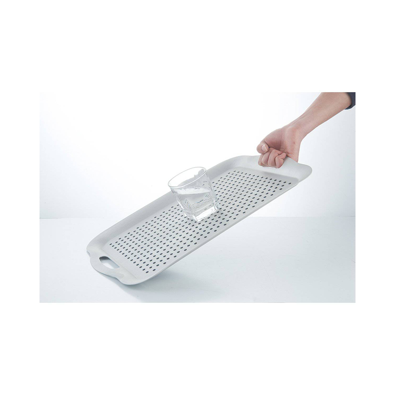 Non-slip tech tray & coasters set SILVER