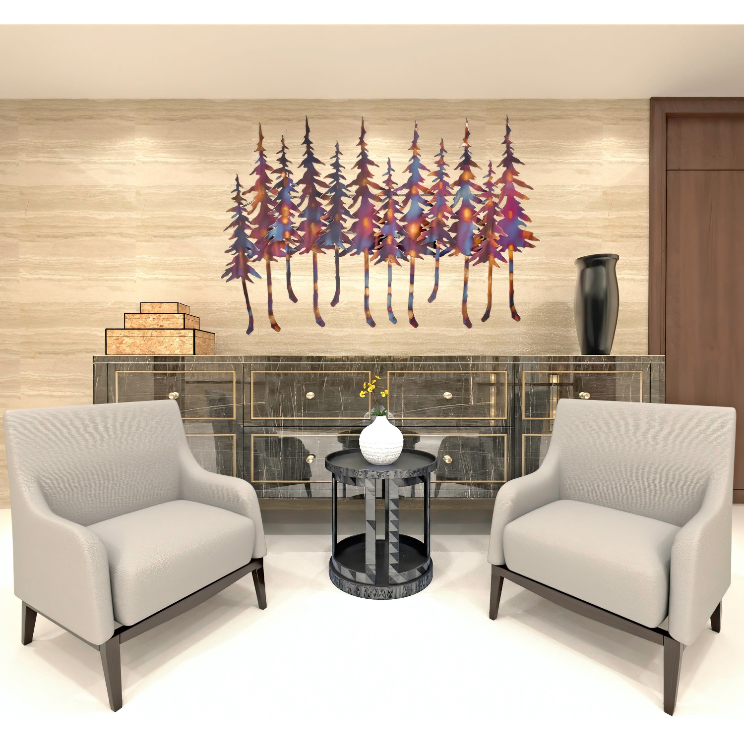 3D Forest Flamed Wall Art