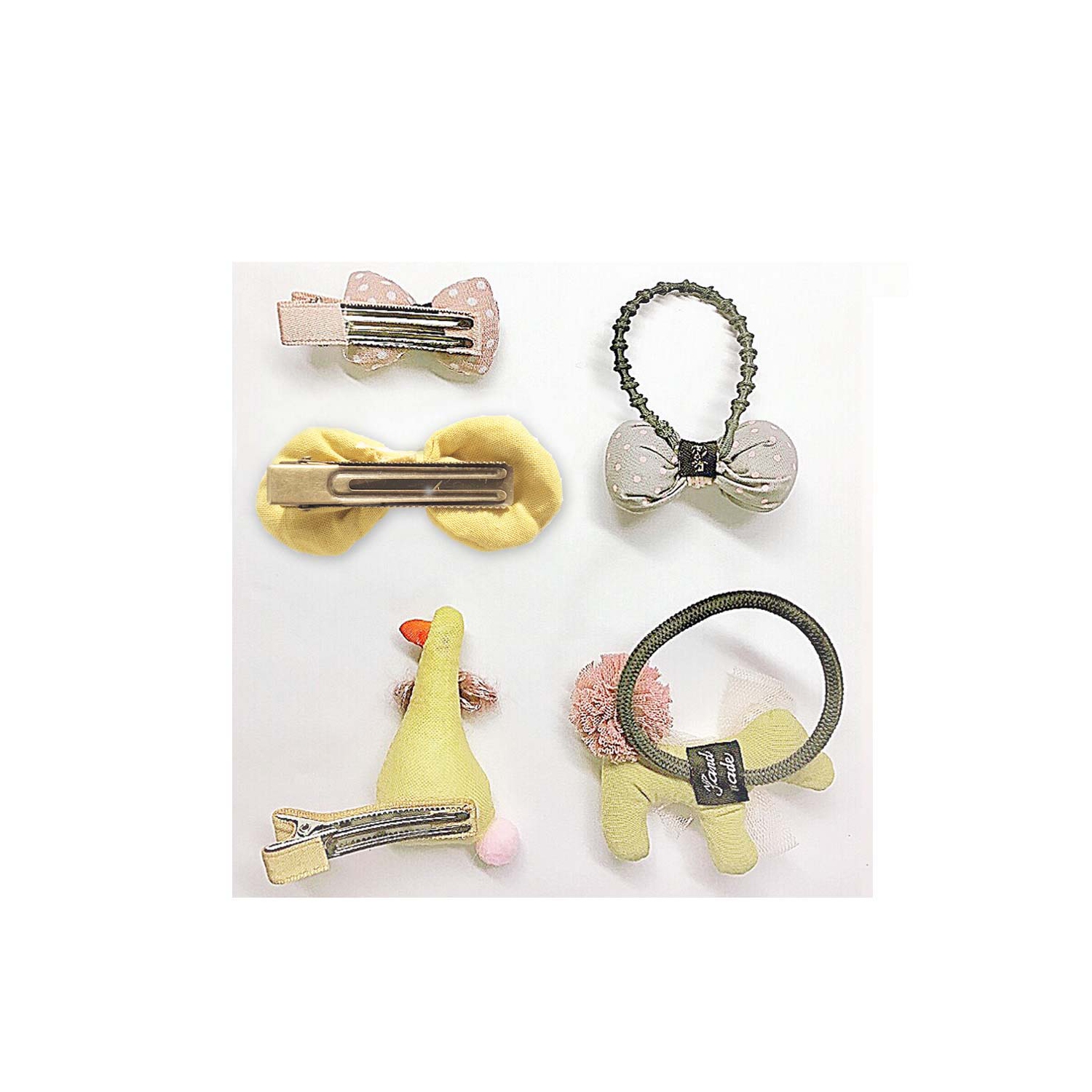 Coffret-cadeau 5 pièces pour enfants, canard jaune, fait à la main