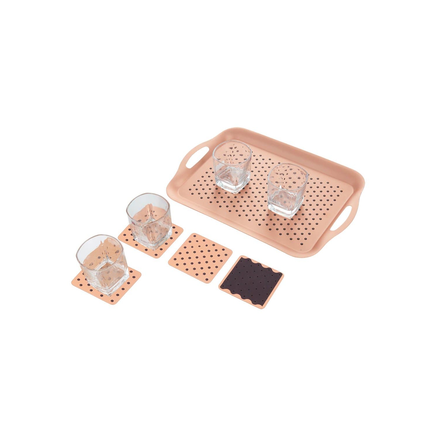 Non-slip tech tray & coasters set COPPER