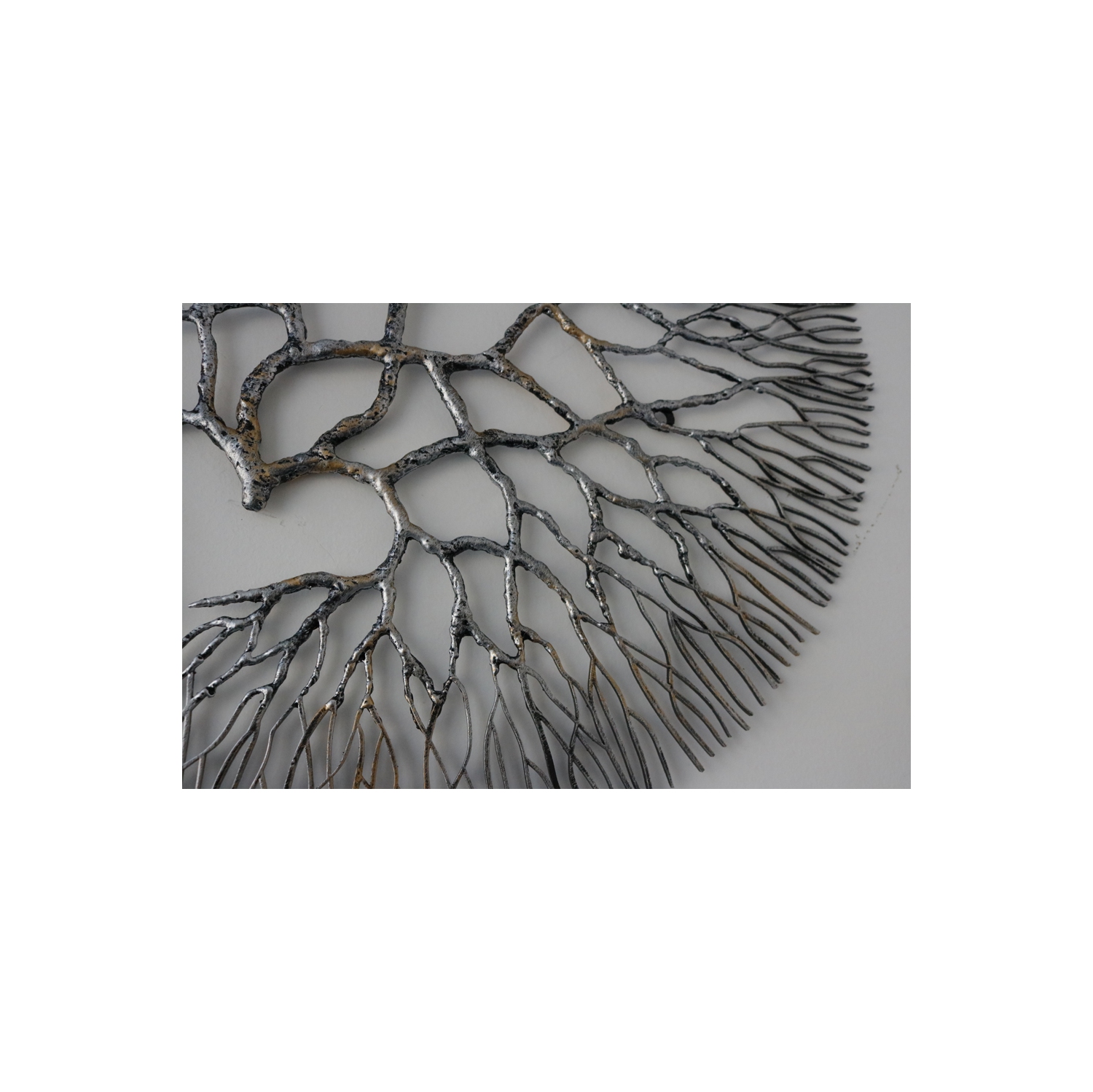 Art mural en métal&nbsp;: Grand fer forgé corail 20.5 po