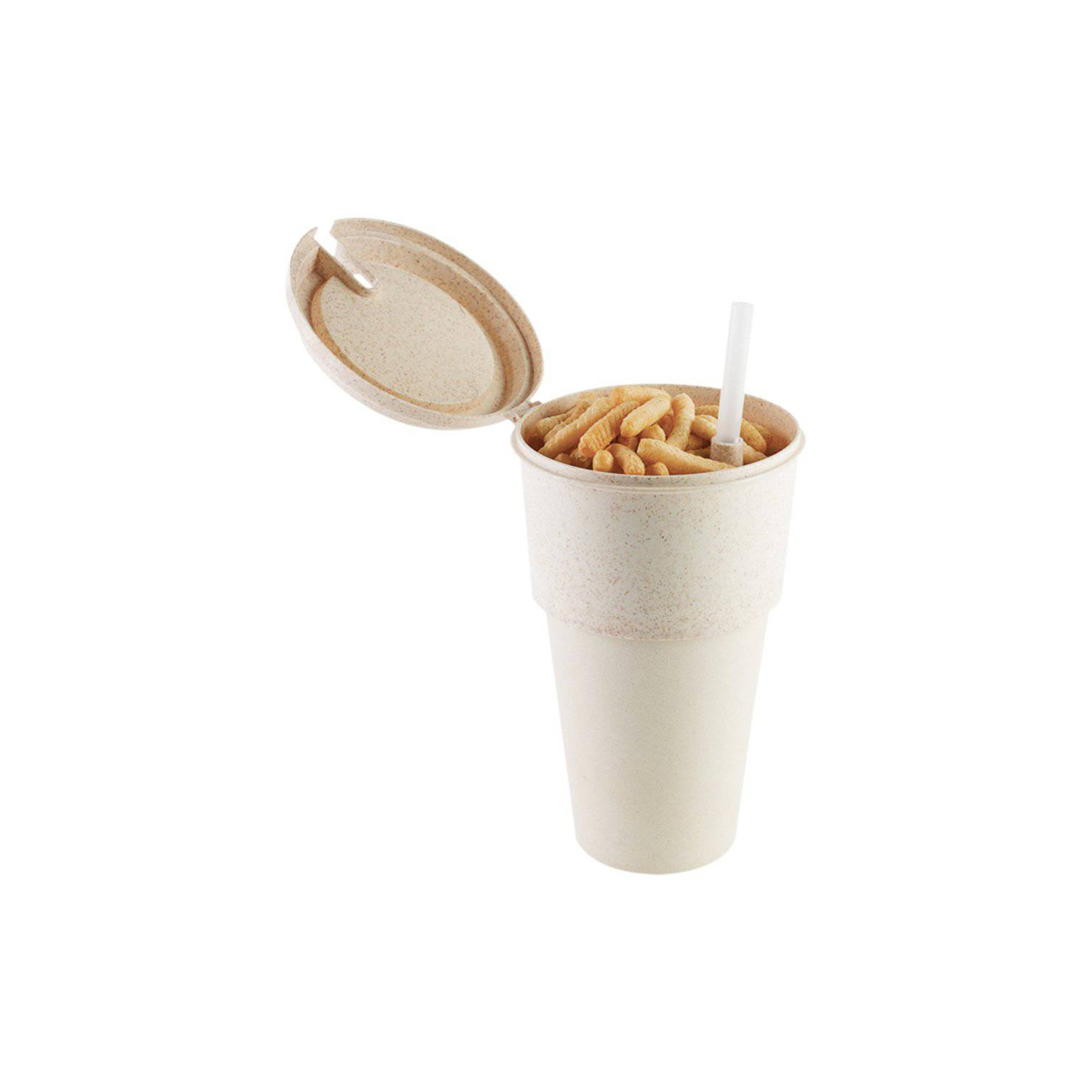 Collation/maïs soufflé et gobelet à boisson BLANC