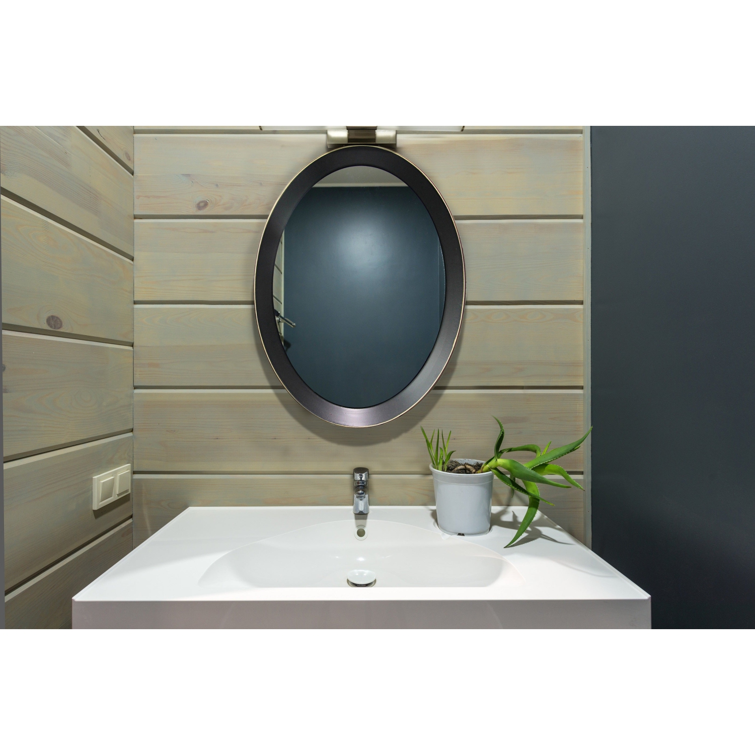 Wall Mirror - Oval metal decorative mirror