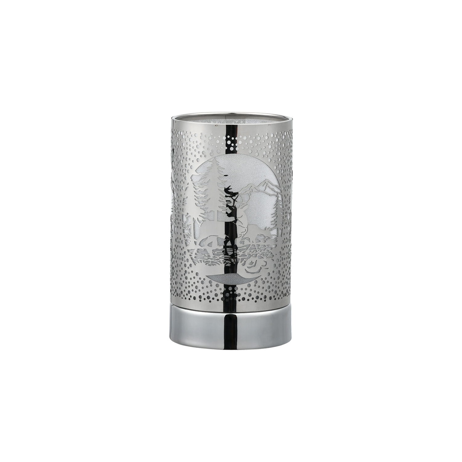 Lampe tactile de 7 po/brûleur à huile/cire chaude – couple de cerf argenté