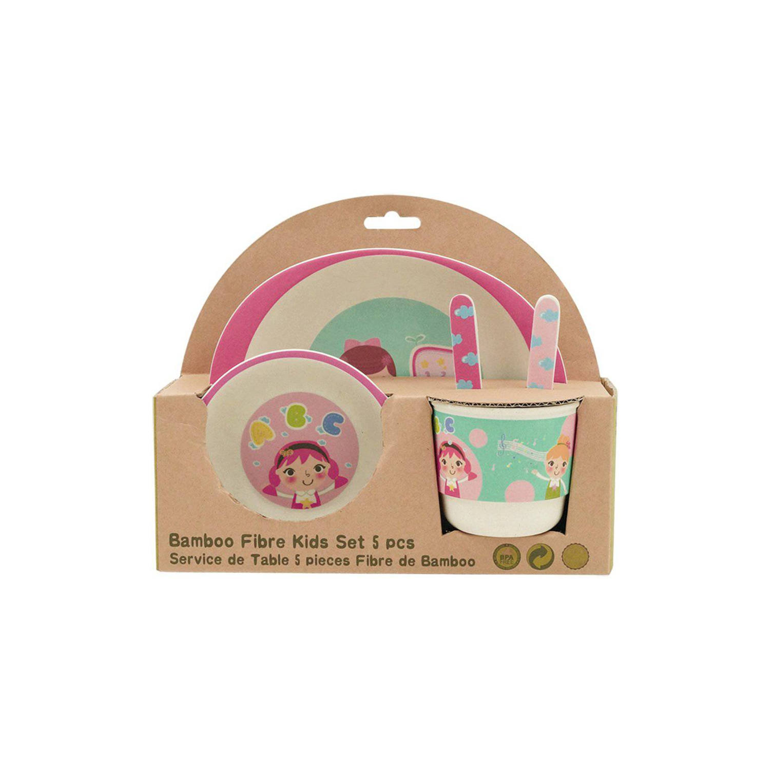 SERVICE DE VAISSELLE POUR ENFANTS FILLE ROSE