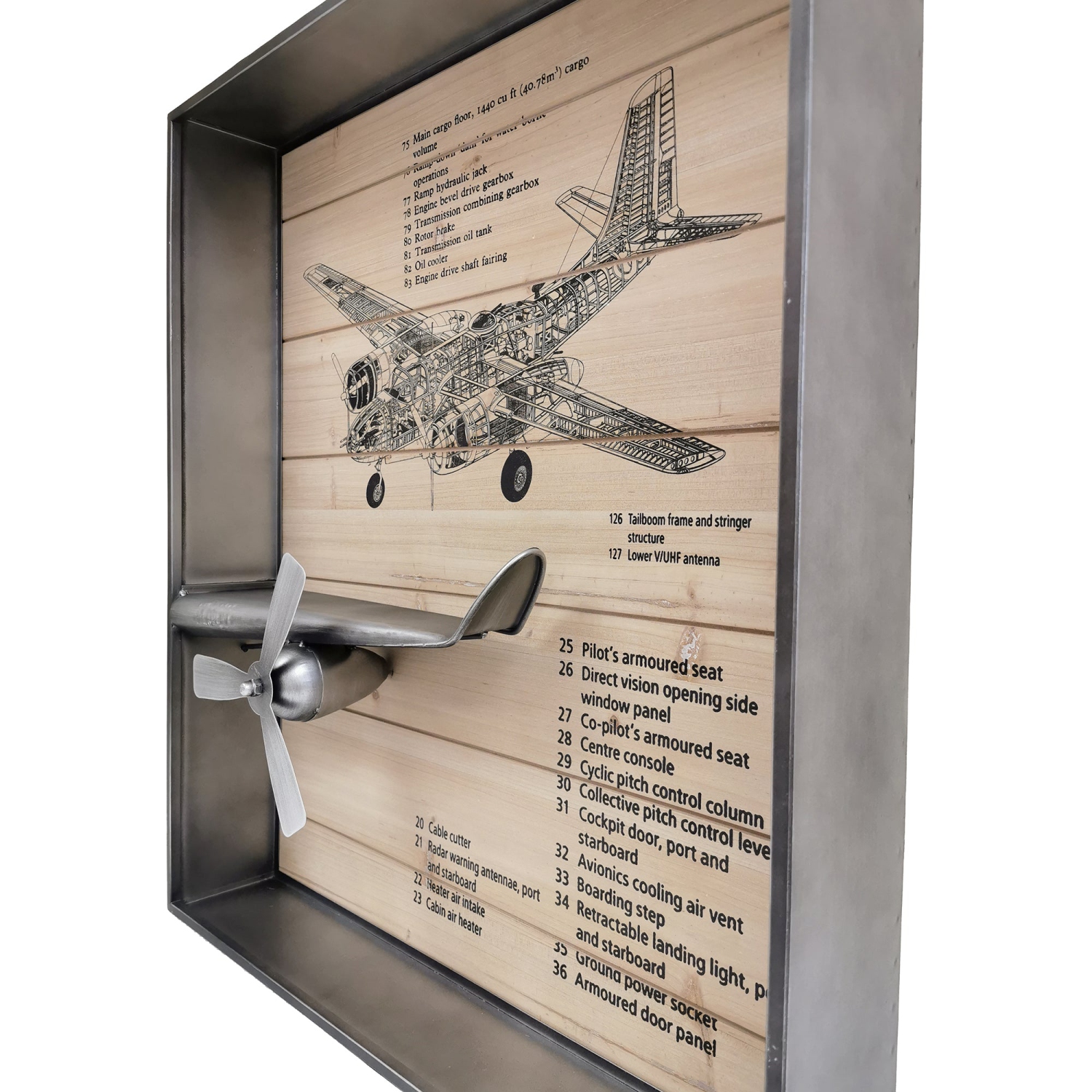 Metallic Vintage Airplane Wall Art with Clock, Set of Best Buy