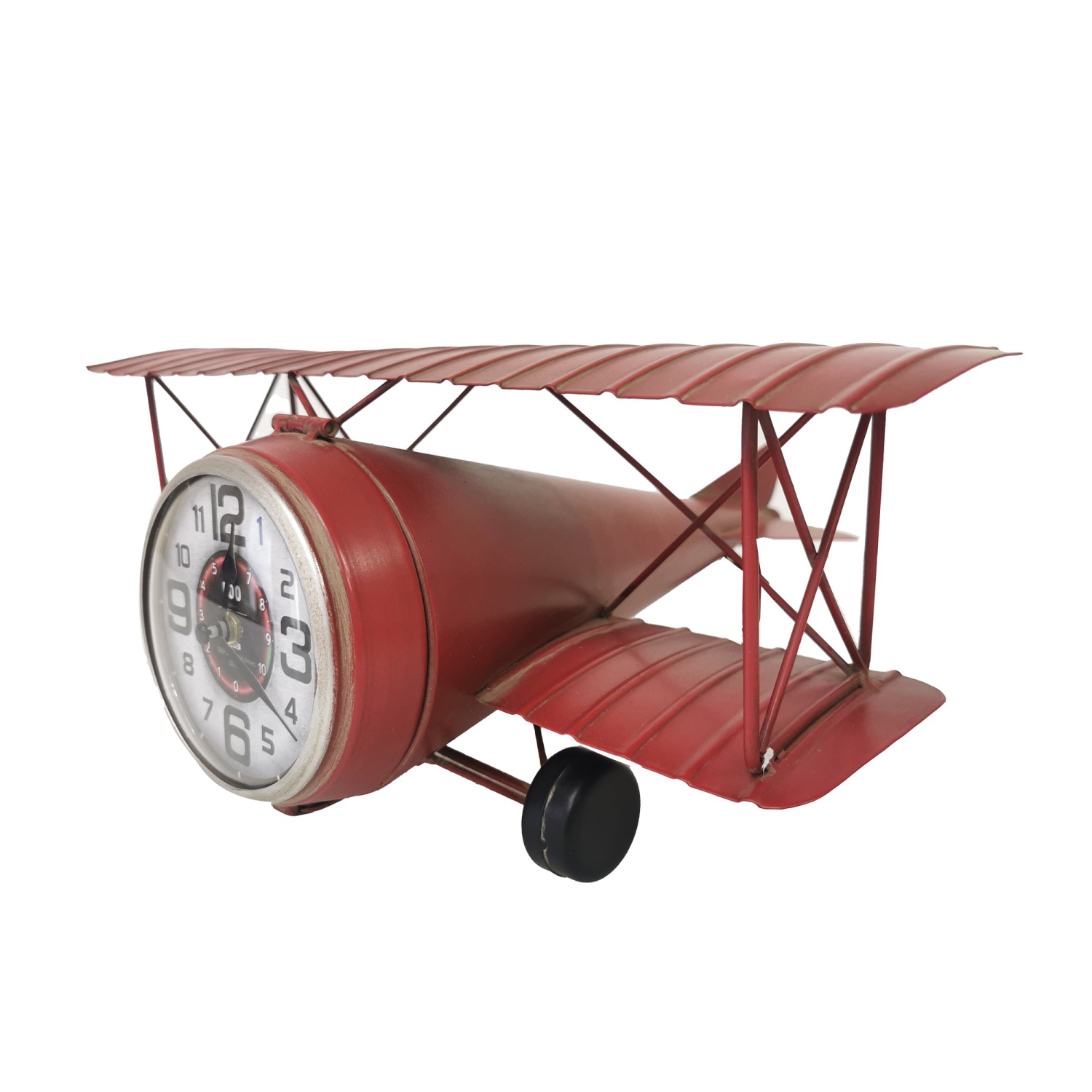 Table clock - Red Airplane Metal Table Clock