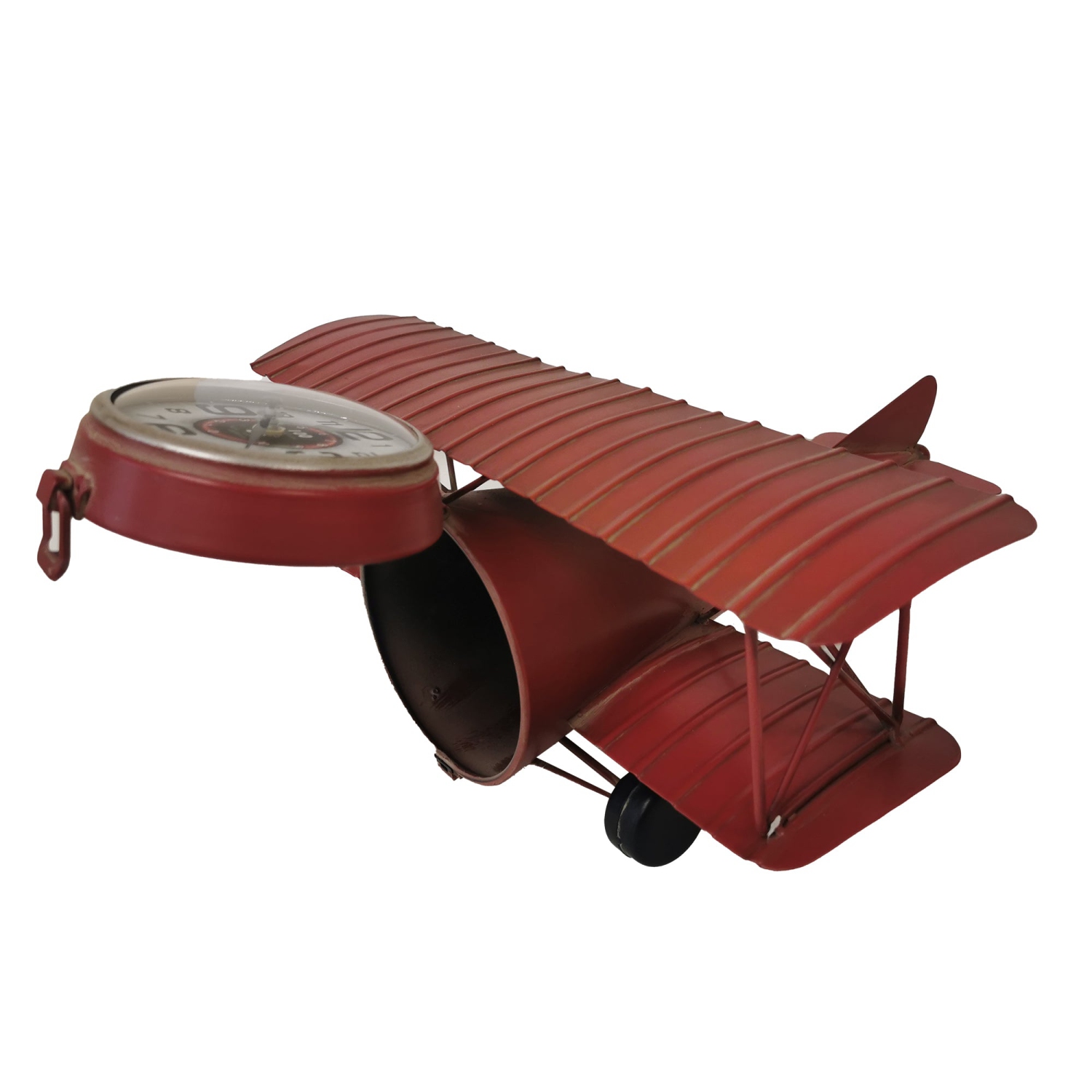 Table clock - Red Airplane Metal Table Clock