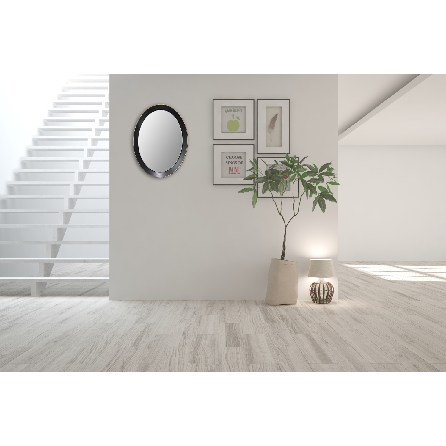 Wall Mirror - Oval metal decorative mirror medium