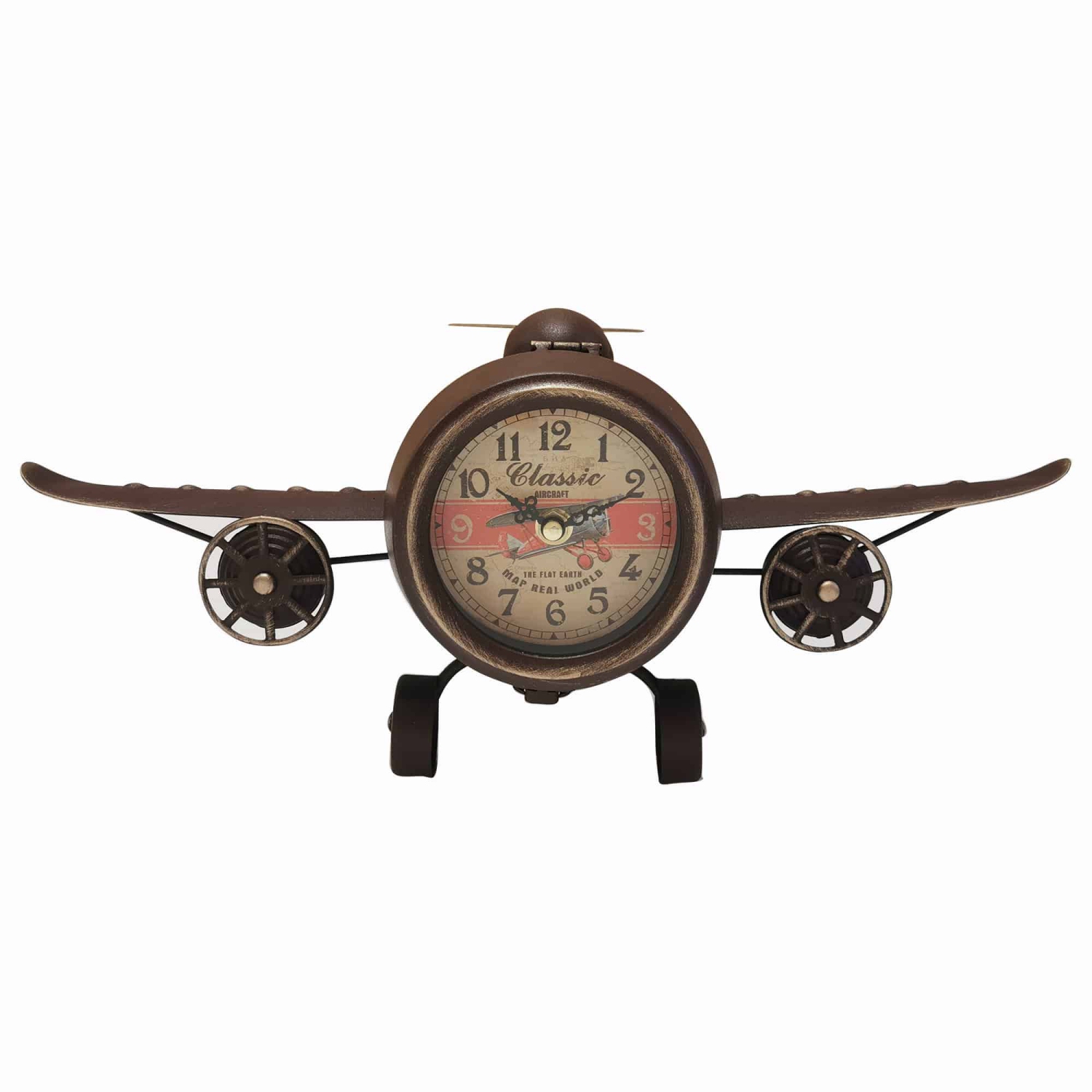 Table clock - Rustic Vintage Airplane Table Clock