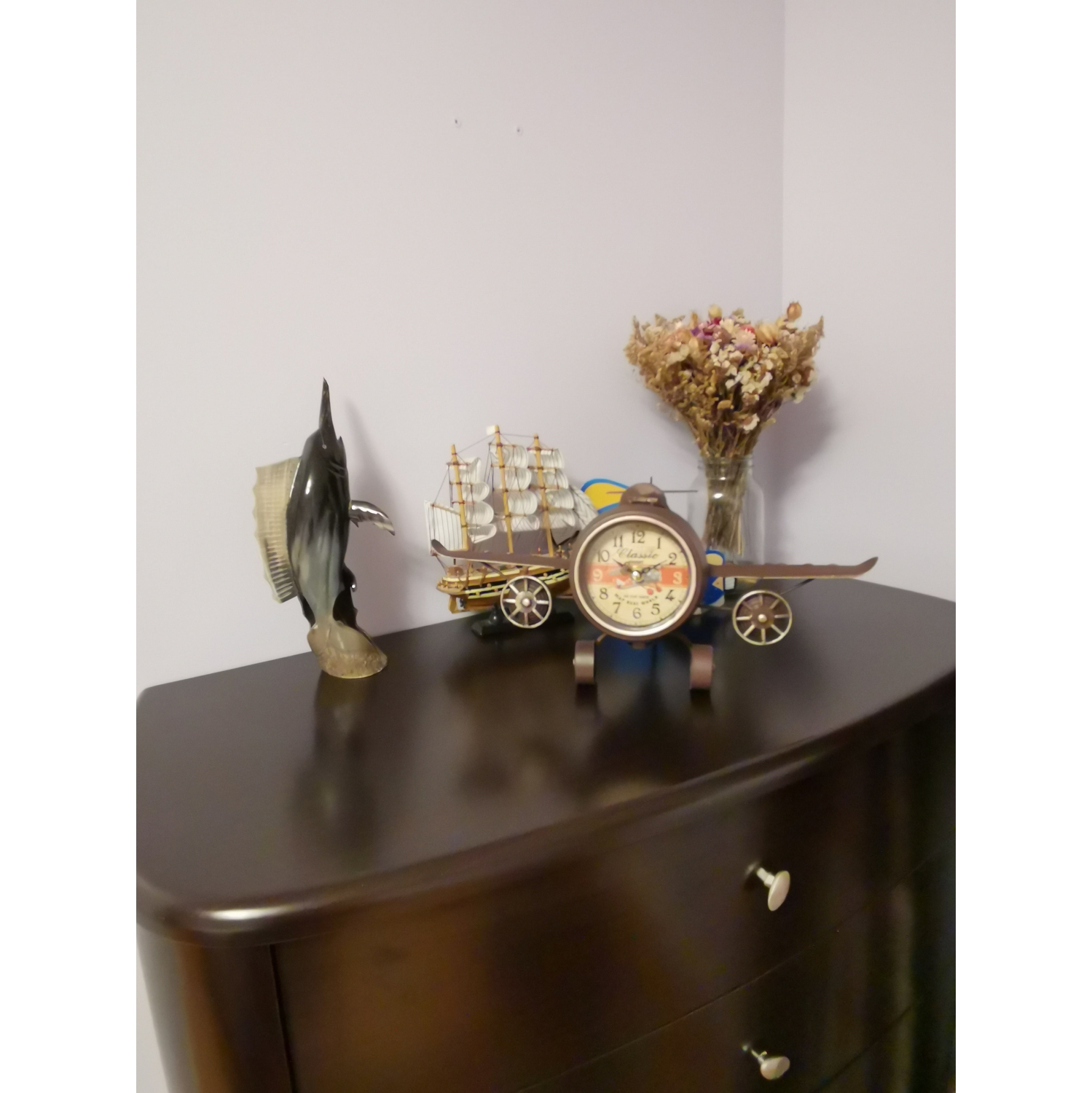 Table clock - Rustic Vintage Airplane Table Clock