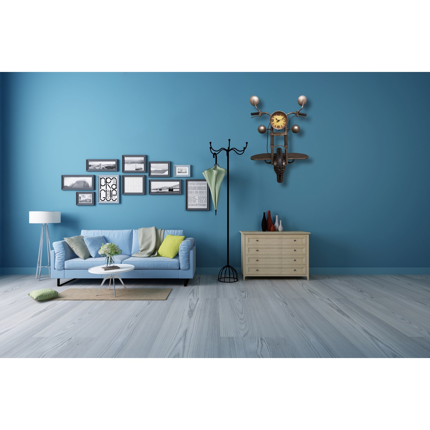 Horloge murale - Horloge murale moto en métal