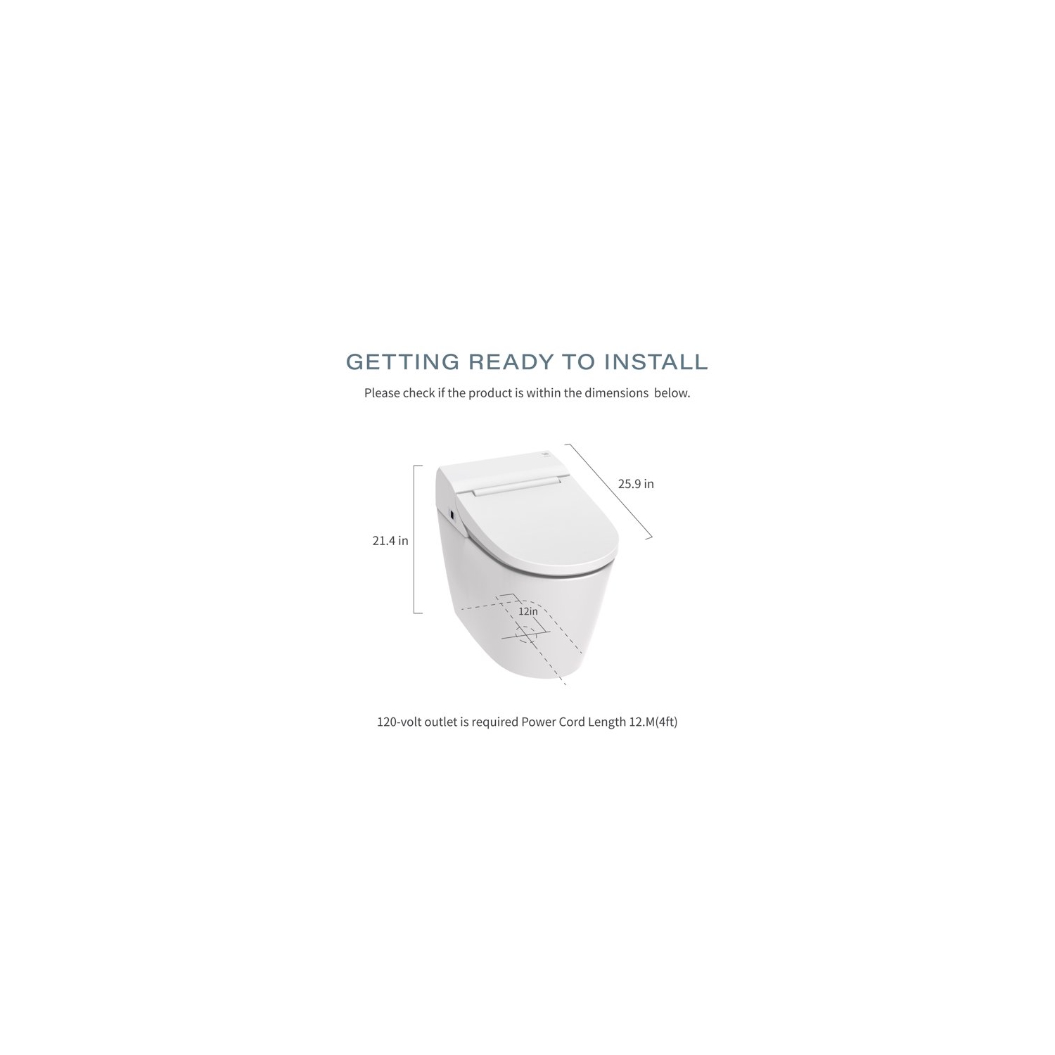 VOVO STYLEMENT TCB-8100W Smart Bidet Toilet, One Piece Toilet with Auto Dual Flush, UV-LED Sterilization, Heated Seat, Warm Water and Dry, Made in