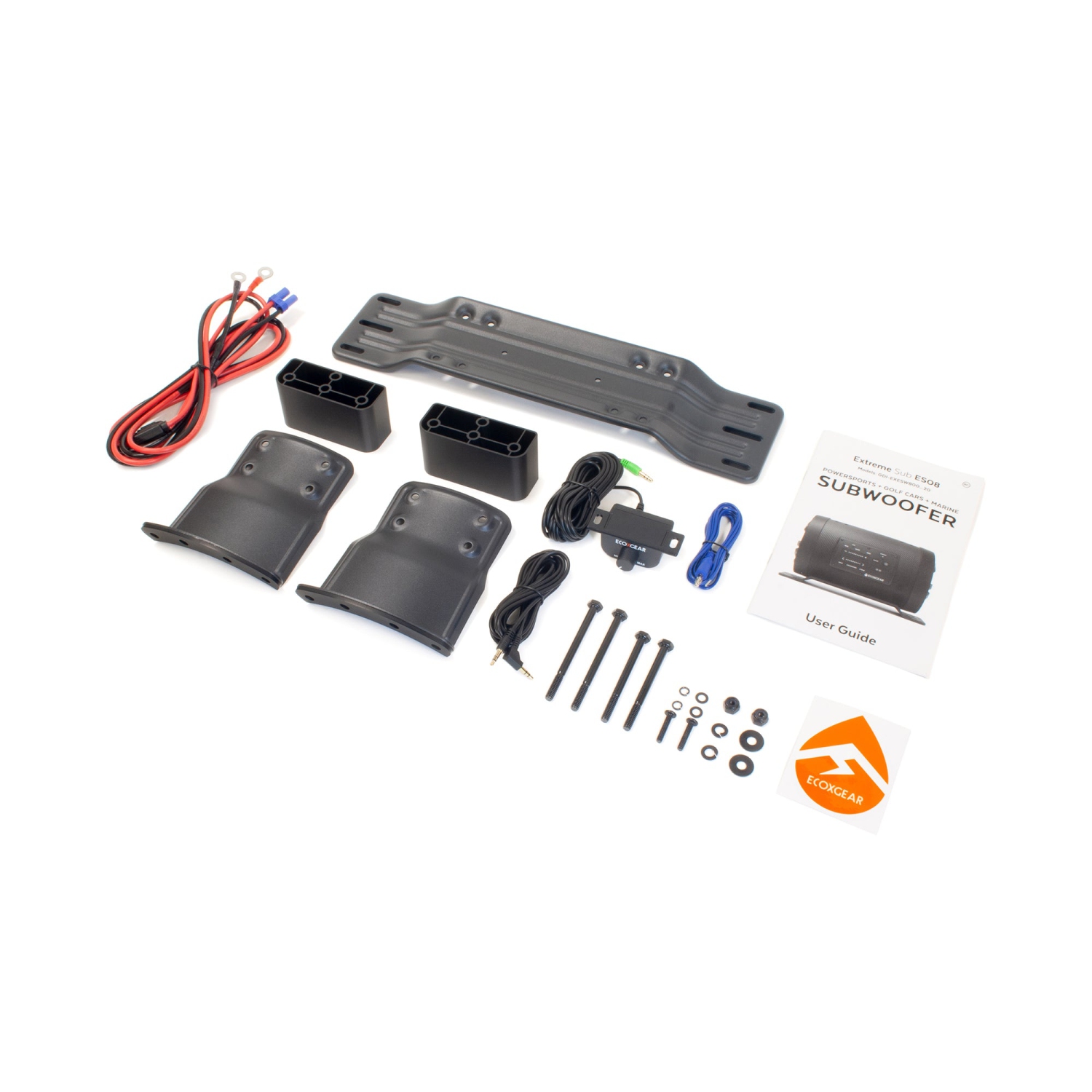 Tube d’extrêmes graves amplifié de 8 po avec amplificateur intégré de 500 W SoundExtreme ES08 d’ECOXGEAR pour sports motorisés