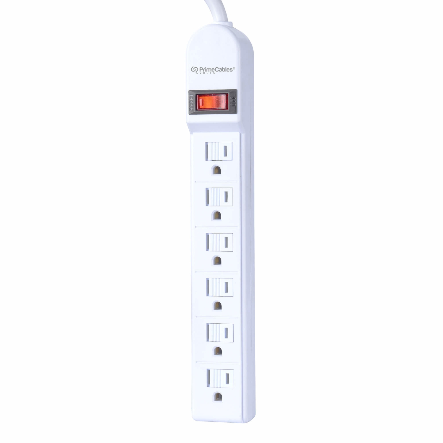 6-Outlet Power Strip with Safe Lock, 3Ft 14AWG Cord, ETL Certificated 125V 1875W 14AWG Cord- PrimeCables®