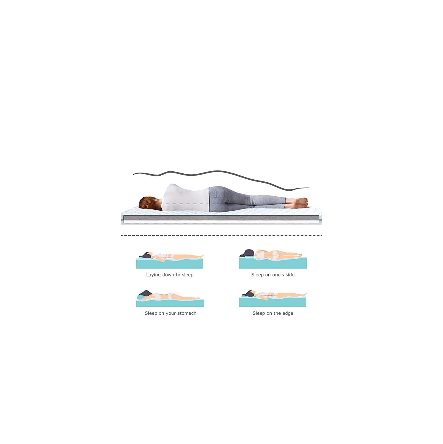 Matelas MI-ferme en mousse haute densité UltraFlex DIVINE, lit double face