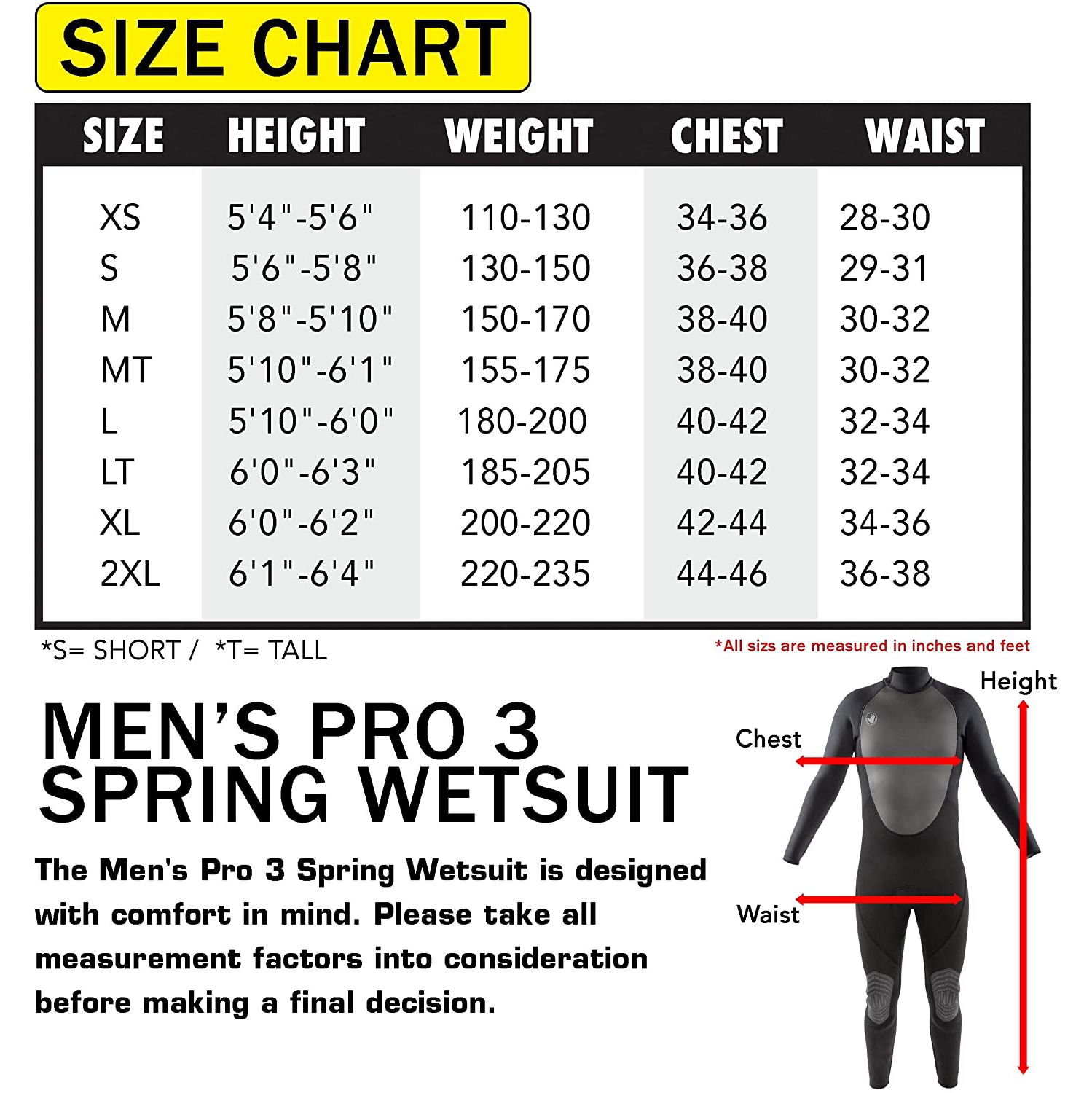 Body Glove Pro3 Men Full Spring Wetsuit 2.2mm Black Back Zip Quadra Flex 4 Way Stretch Thermal Lightweight Performance for surfing- M