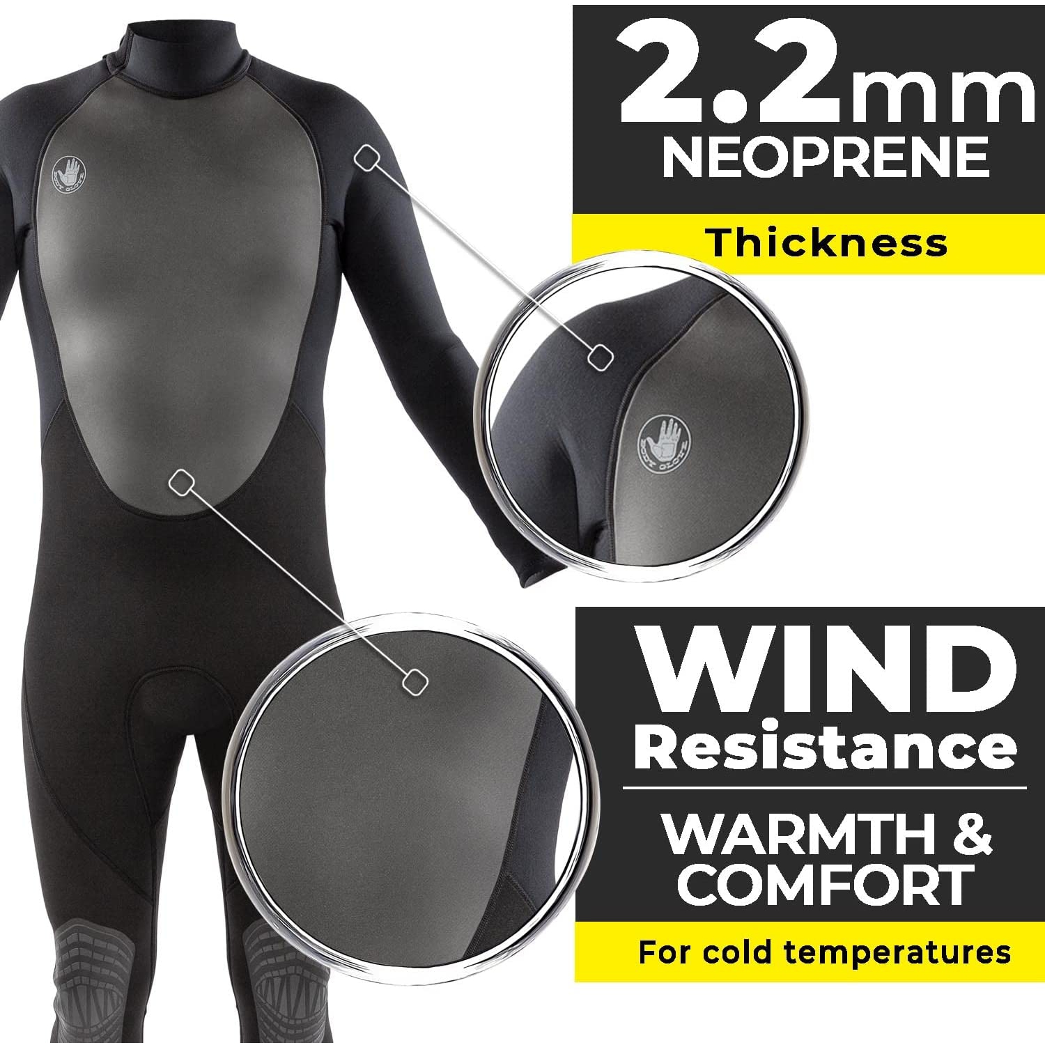 Body Glove Pro3 Men Full Spring Wetsuit 2.2mm Black Back Zip Quadra Flex 4 Way Stretch Thermal Lightweight Performance for surfing - XL