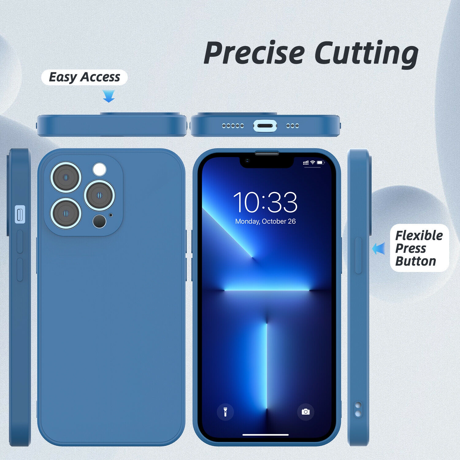 Kelvin Coque en silicone liquide caoutchouc gélifié, doublure en microfibre, texture coussinée – coque de protection antichoc pour iPhone 12 Pro Max