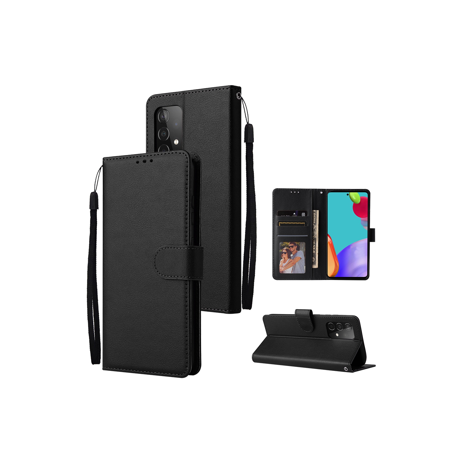 [CS] Samsung Galaxy A33 5G Case, Magnetic Leather Folio Wallet Flip Case Cover with Card Slot, Black